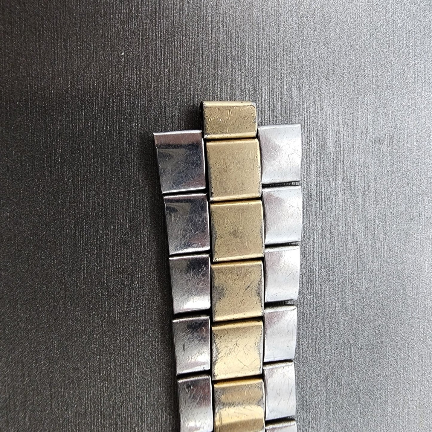 VTG Seiko Watch Bracelet 19mm Two Tone Gold&Silver Tri Folding Claps