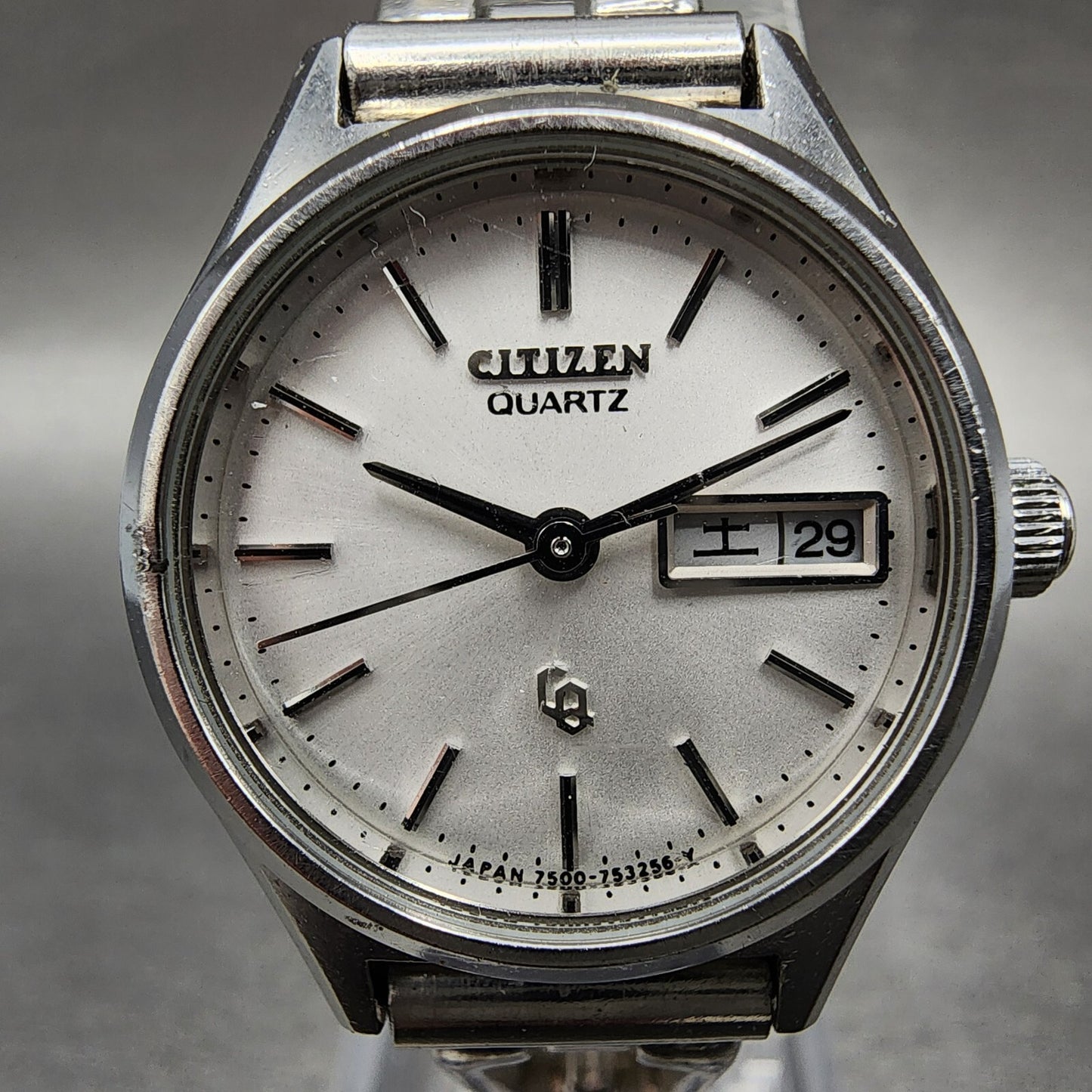 Citizen CQ Watch Women 24mm White Dial Steel Daydate Round 4-751671 New Battery