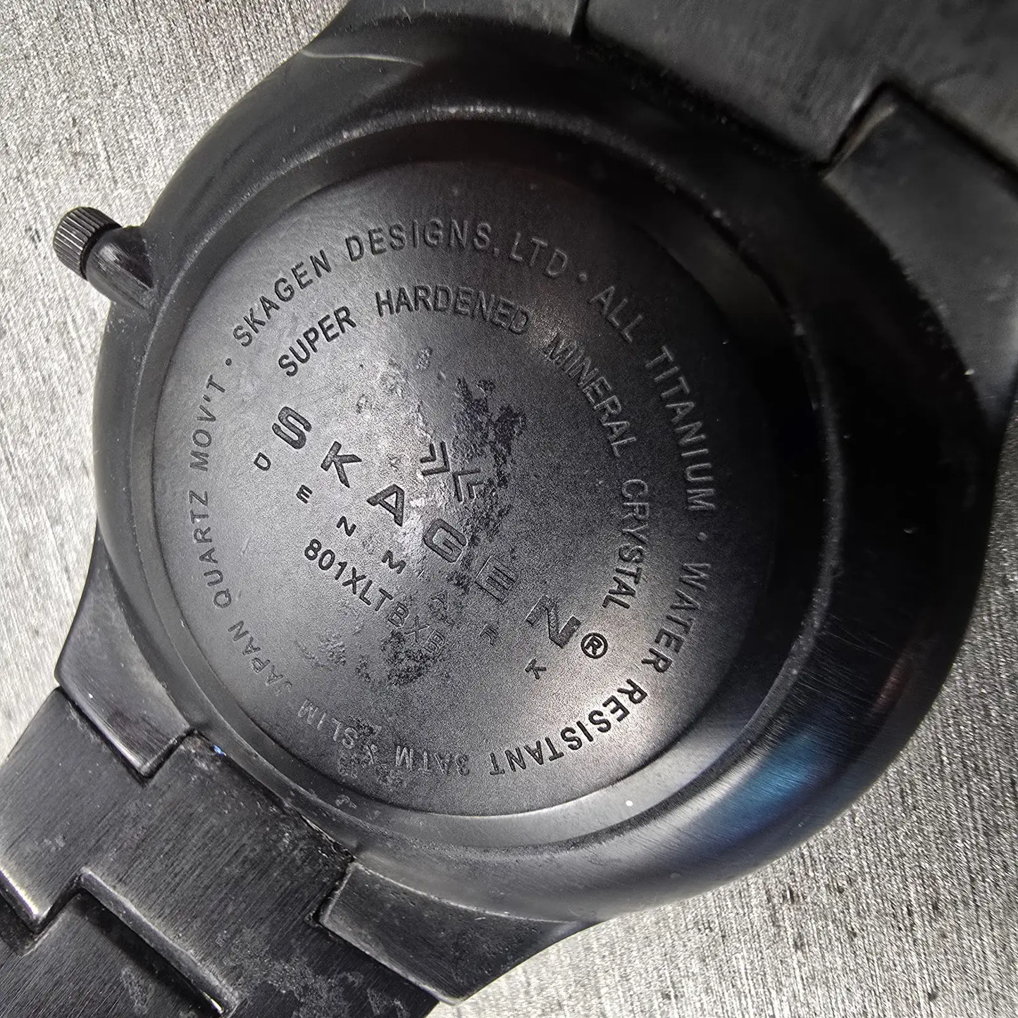 Skagen Watch Men 40mm Black Dial Black Tone Date Titanium Round 801XLTBXB NewBat10