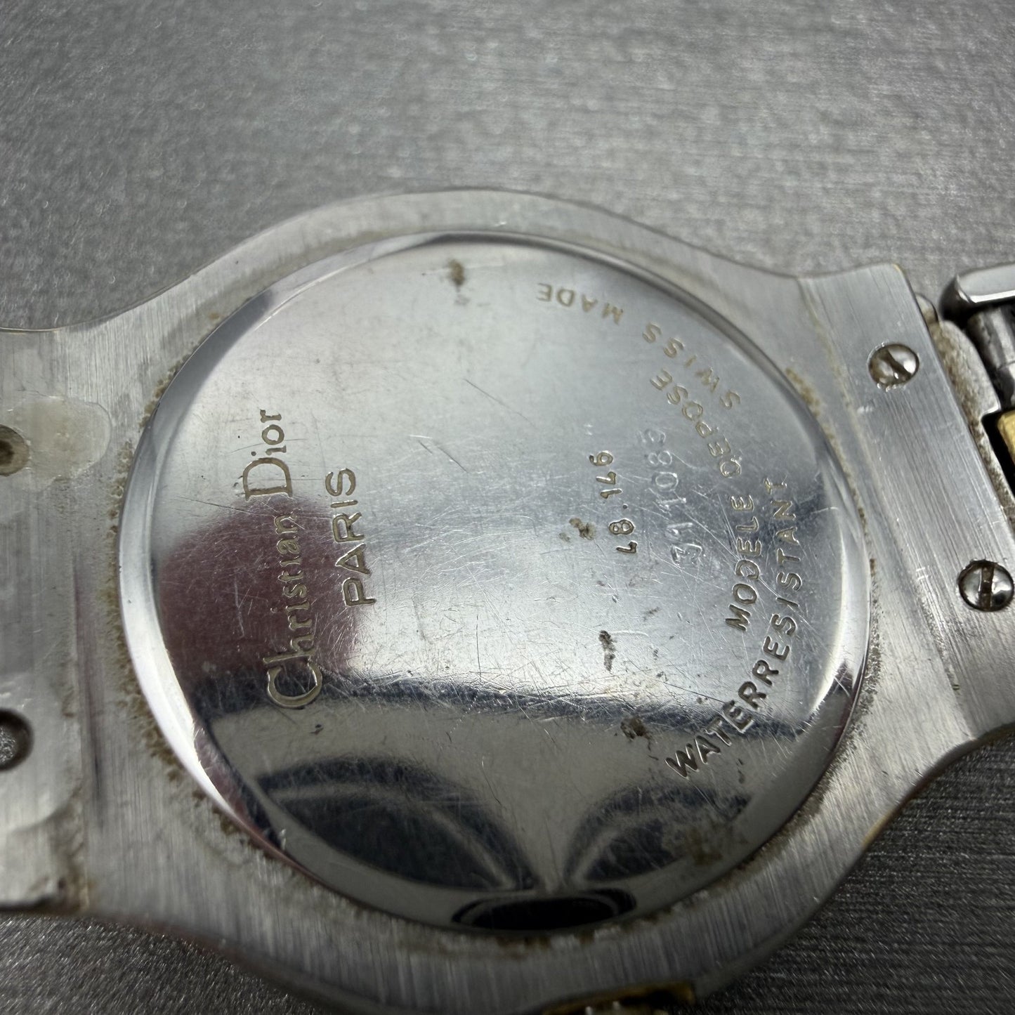 Cristian Dior Watch Women 27mm White Dial Two Tone Round READ!!! 48.146 New Batt16