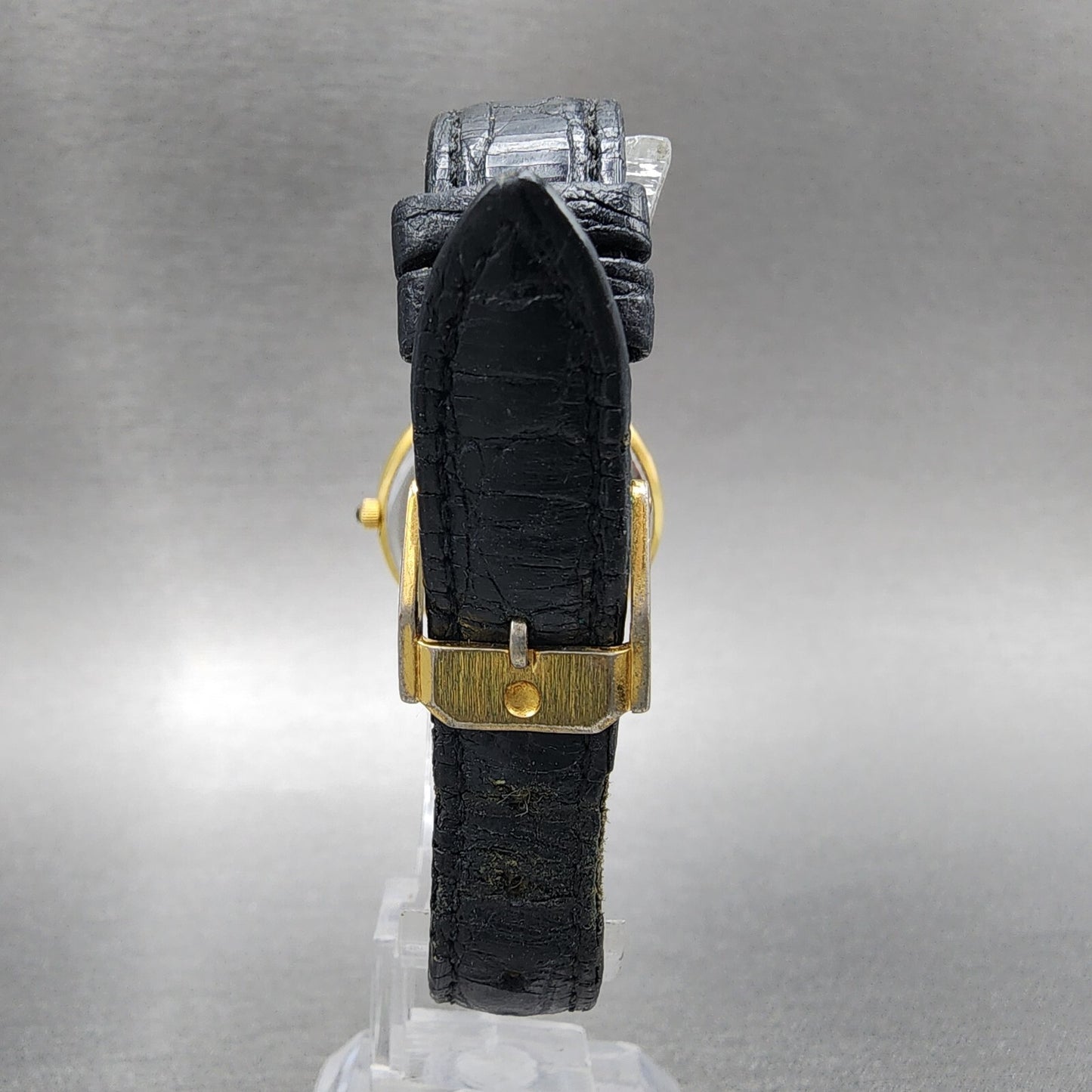 Movado Watch Women 28mm Black Dial Gold Tone Round 87.66.835 New Battery VTG