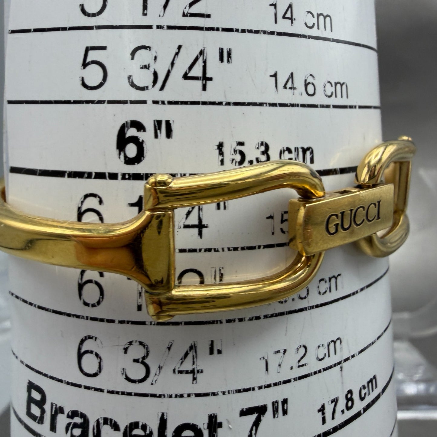 Gucci 1500L Tank Watch Women 12mm Gold Dial Gold Rectangle Bangle New Battery10