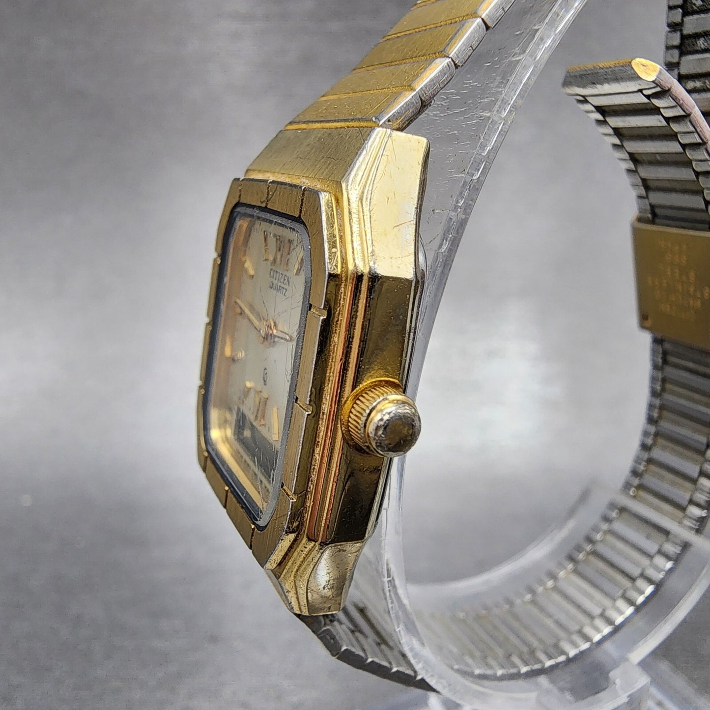 Citizen Analog Digital Watch Women 23mm Champagne Dial Gold Tone New Battery