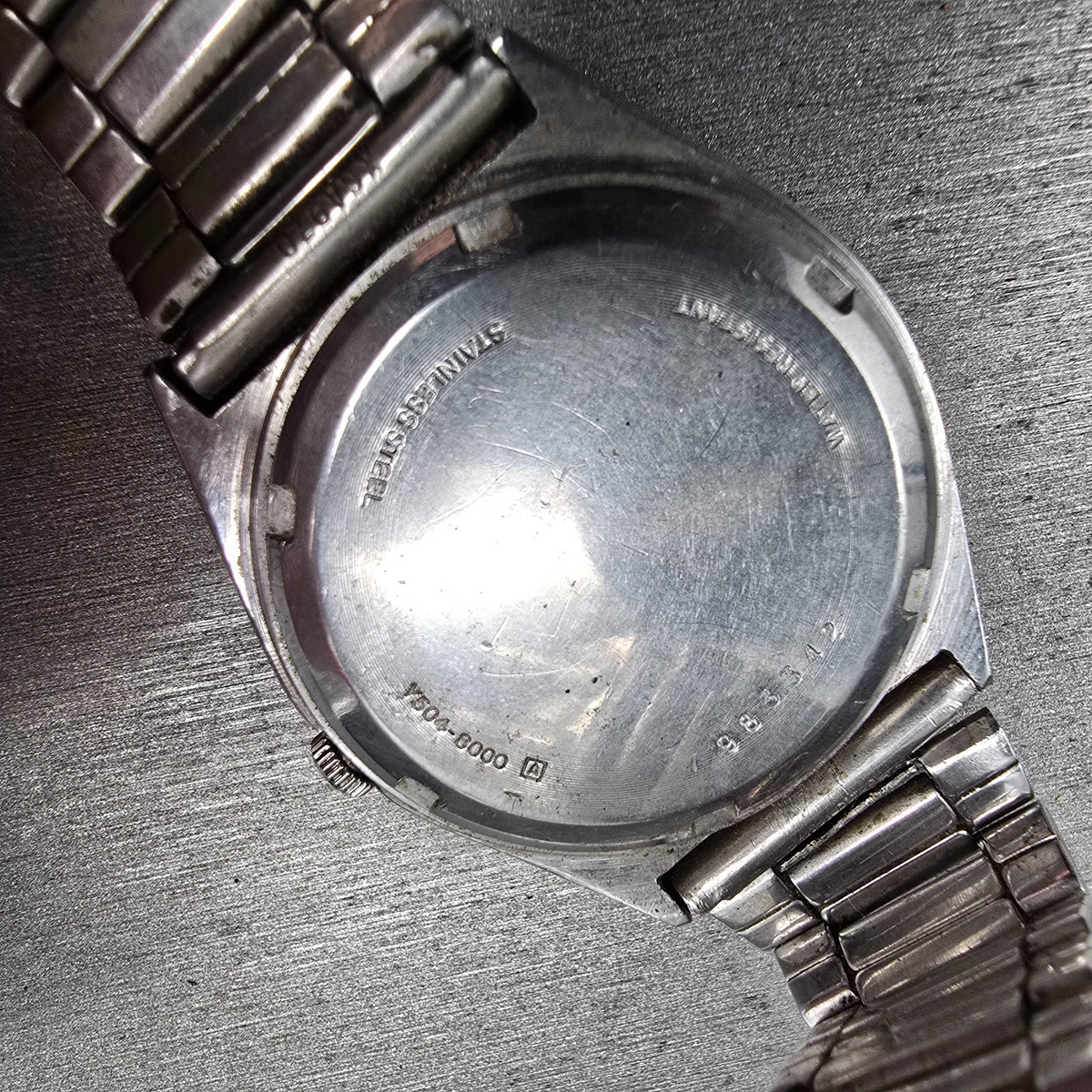 Seiko Alba Watch Men 36mm Black Dial Silver Daydate Round Y504-8000 New Bat VTG10