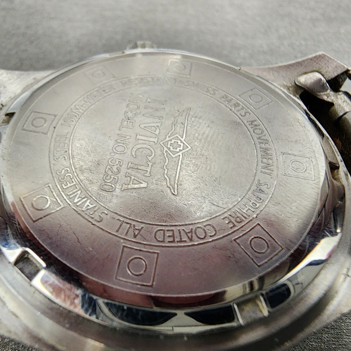 Invicta Watch Men 44mm Black Dial Silver Tone Daydate Round New Battery