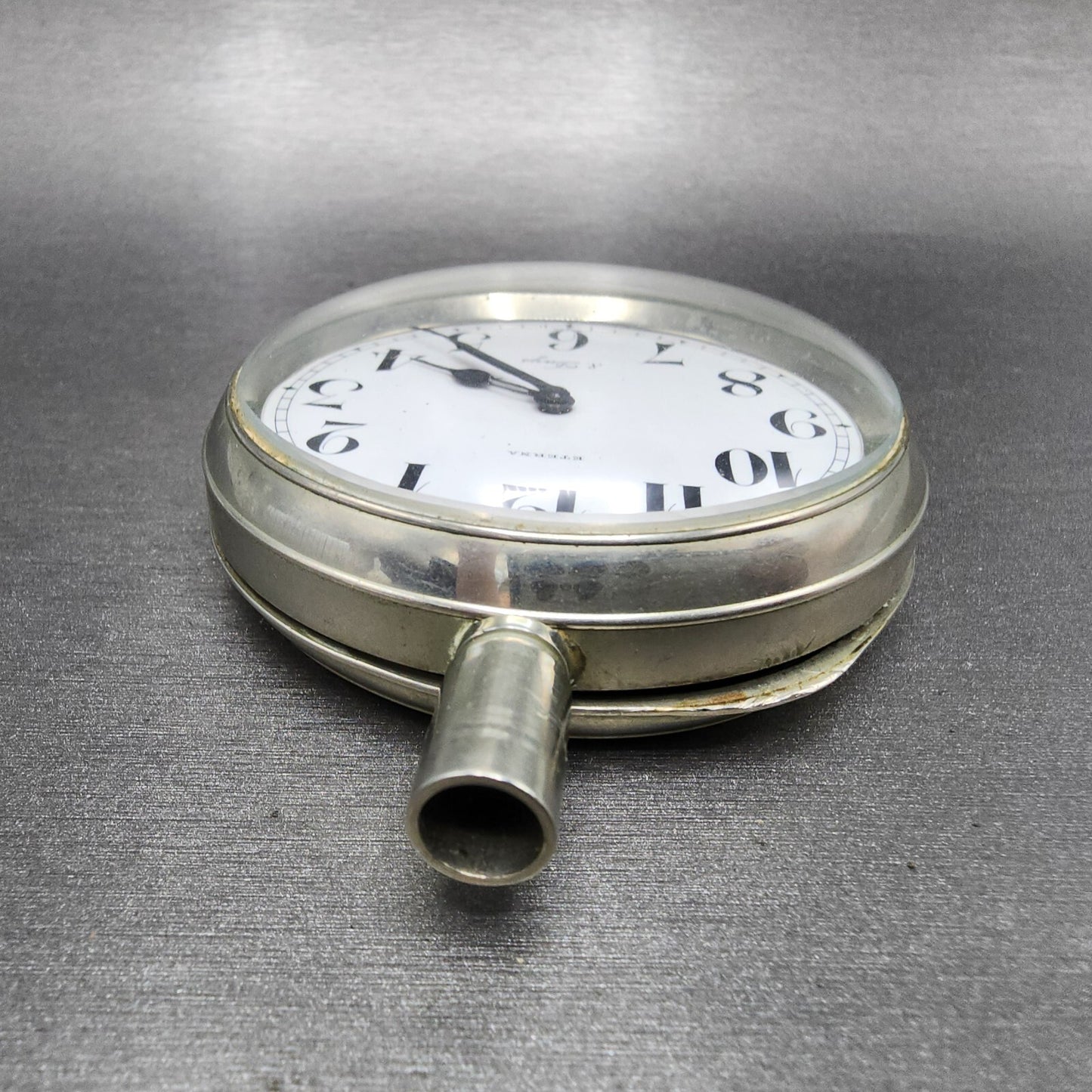 Eterna 8 Days Pocket Watch Men 70mm White Dial Steel Manual Wind PARTS