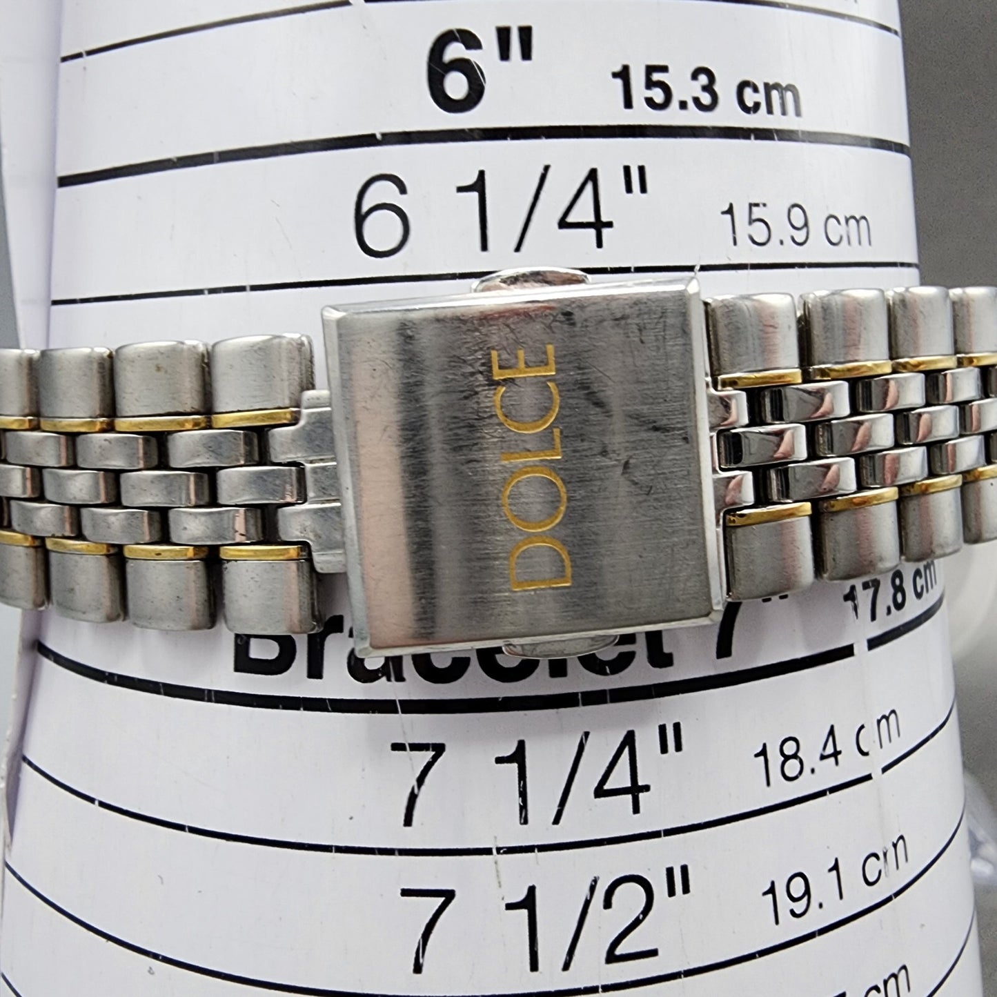 Seiko Dolce Watch Men 35mm White Dial Two Tone Round Date 5e32-6b00 New Battery