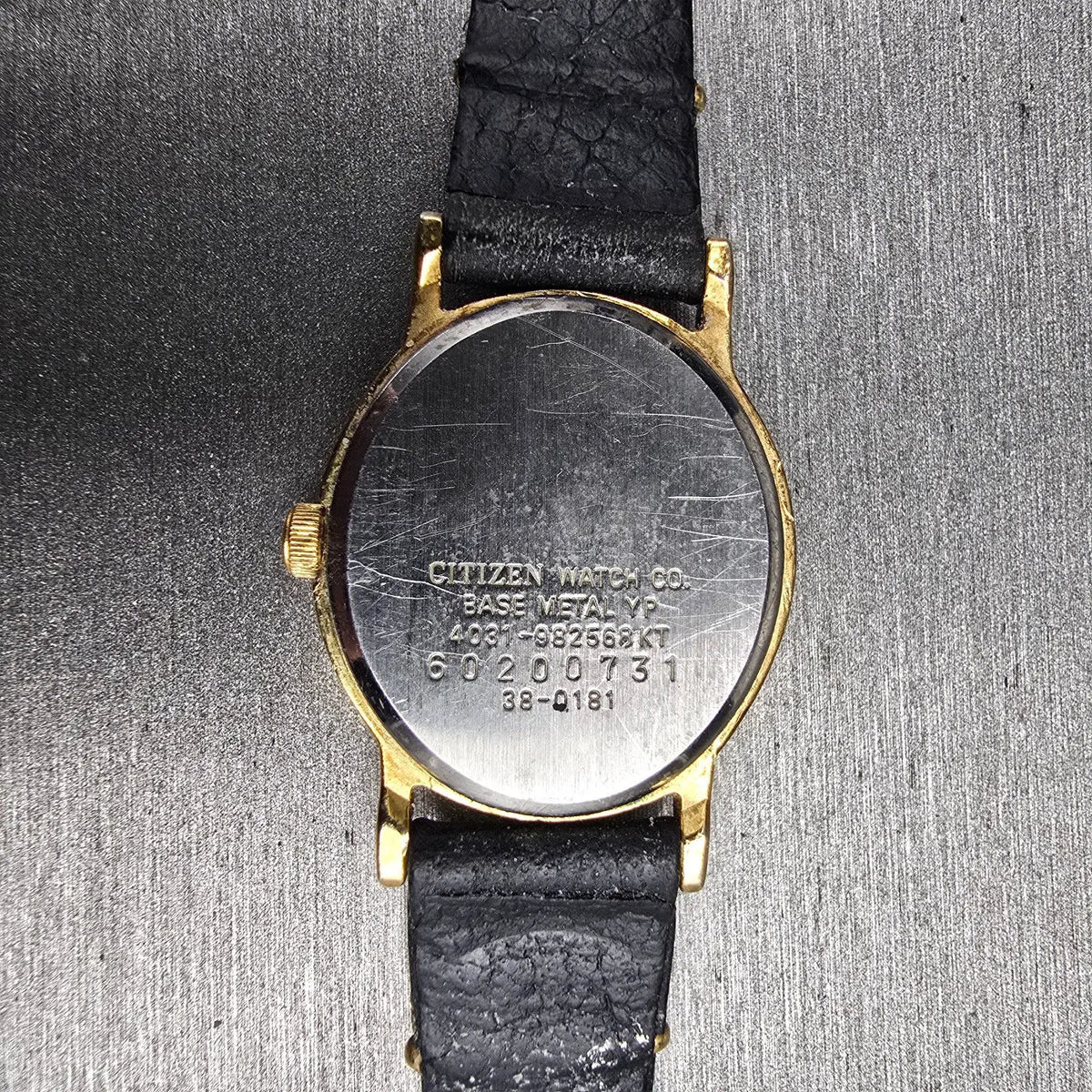 Citizen CQ Watch Women 22mm Black Dial Gold Tone Oval 4031-982568 New Battery 7810