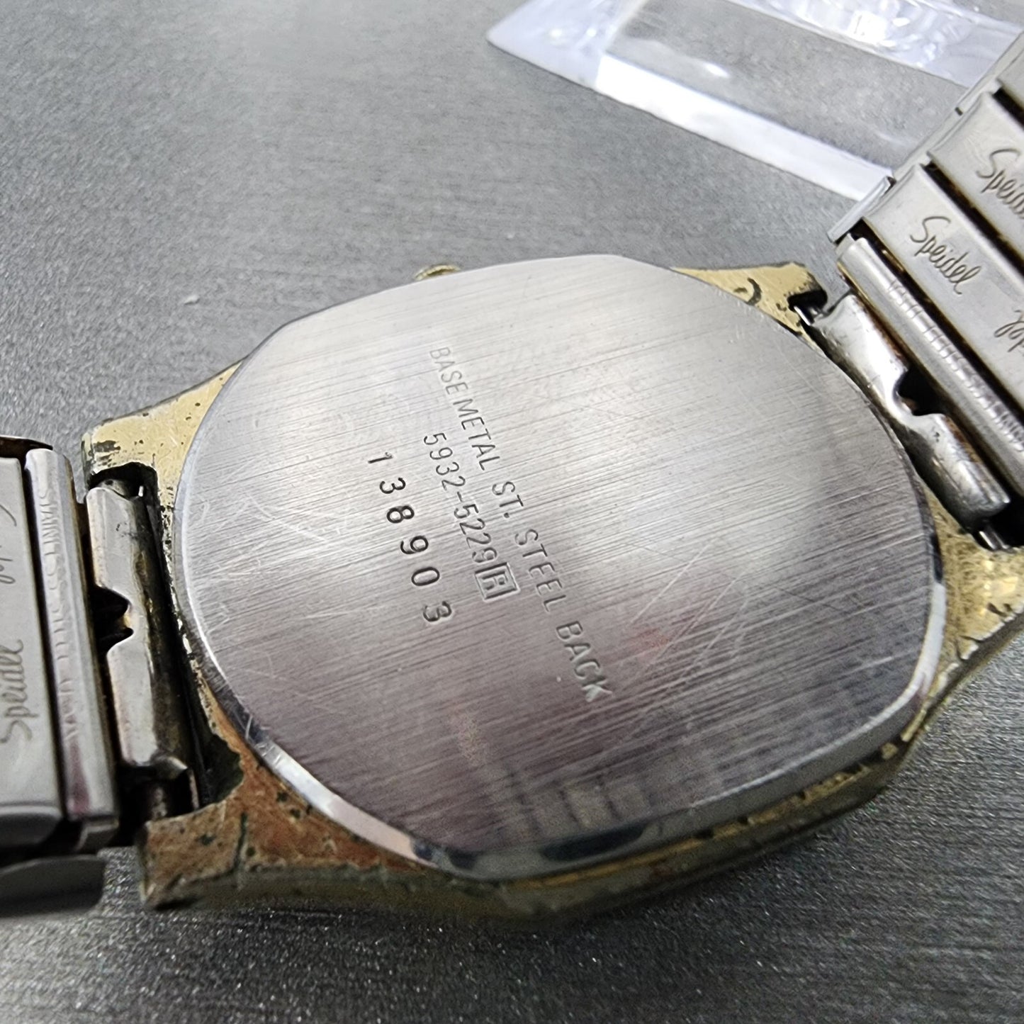 VTG Seiko Lassale Watch Men 30mm Gold Dial Gold Tone Date Oval 5932-5229 PARTS