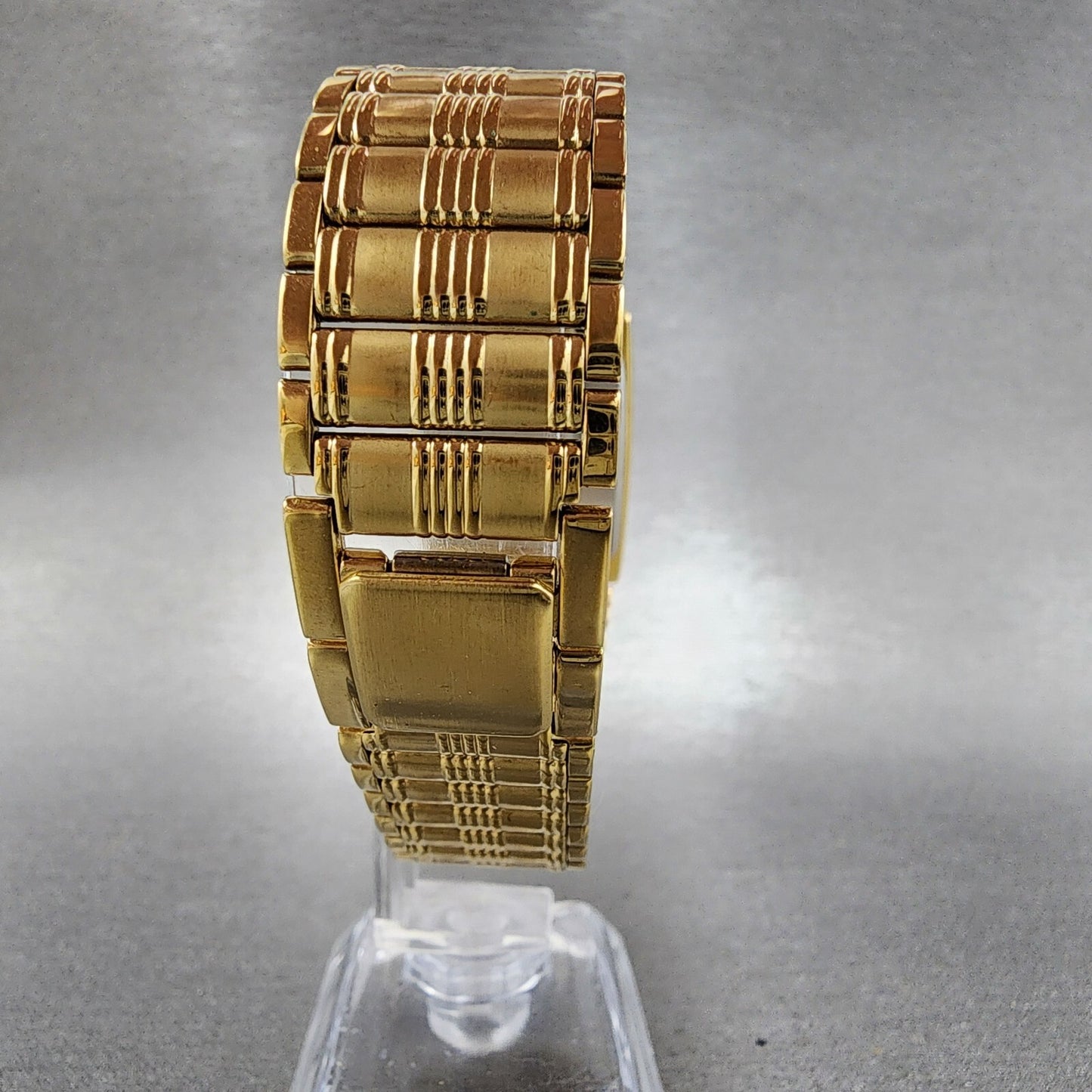 Citizen CQ Tank Watch Men 25mm Black Dial Gold Tone 1022-H14231 New Battery
