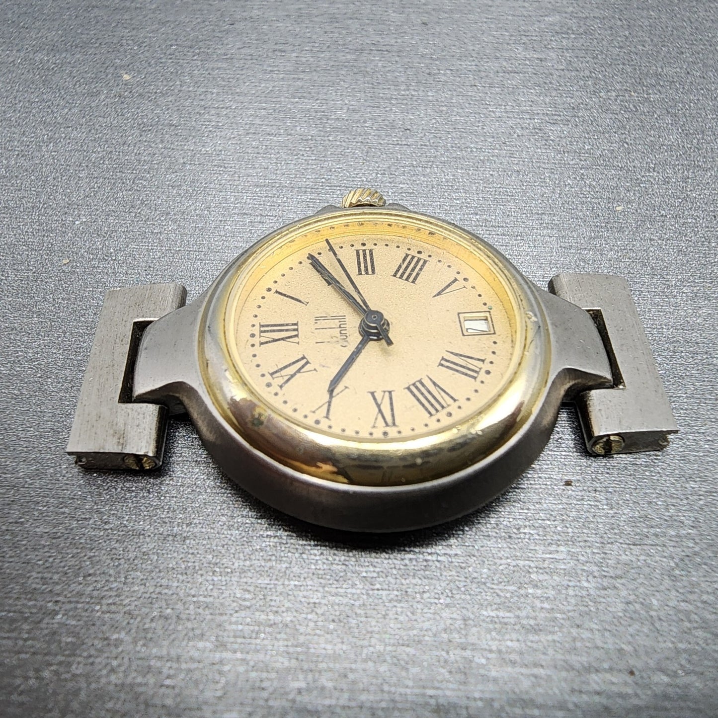 Dunhill Millennium Watch Women 26mm Gold Dial Two Tone Date Round PARTS