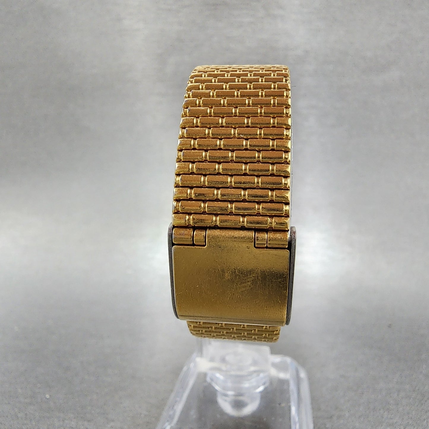 Seiko Tank Watch Men 23mm Champagne Dial Gold Tone 5y91-5049 New Battery