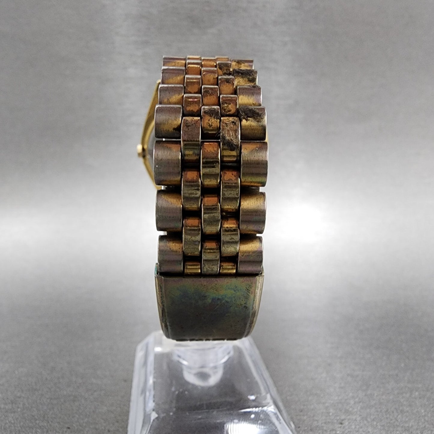 Seiko SQ Presidential Watch Men 37mm Gold Dial Gold Tone Daydate 5y23-8a69 Works