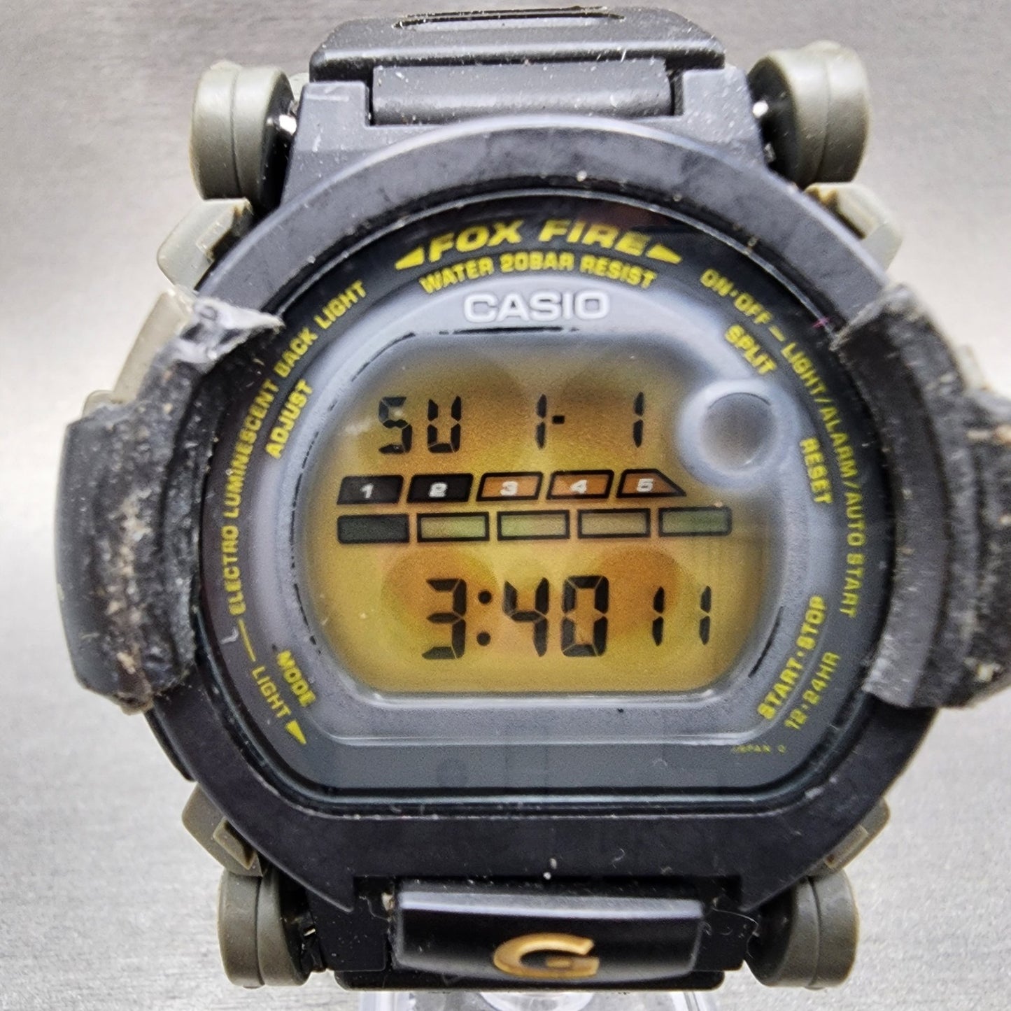 Casio G-Shock DW-002 Watch Men 48mm Digital Black Tone Round Fox Fire New Batt