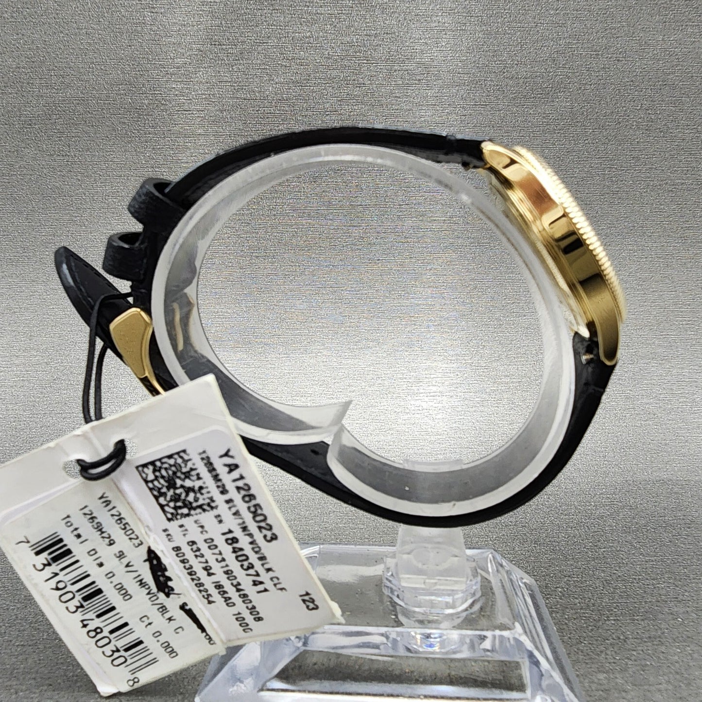 Gucci G-Timeless Watch Women 29mm Silver Dial Gold Tone Round Leather YA1265023