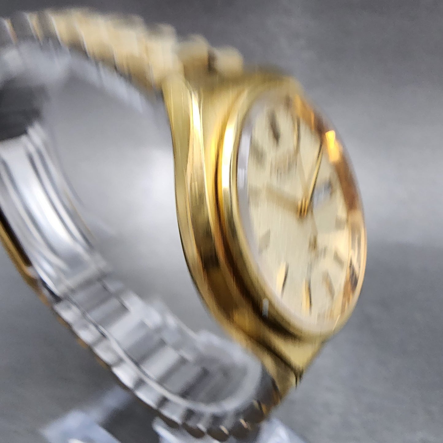 Citizen CQ Watch Men 36mm Champagne Dial Gold Tone Daydate 4-850998 PARTS