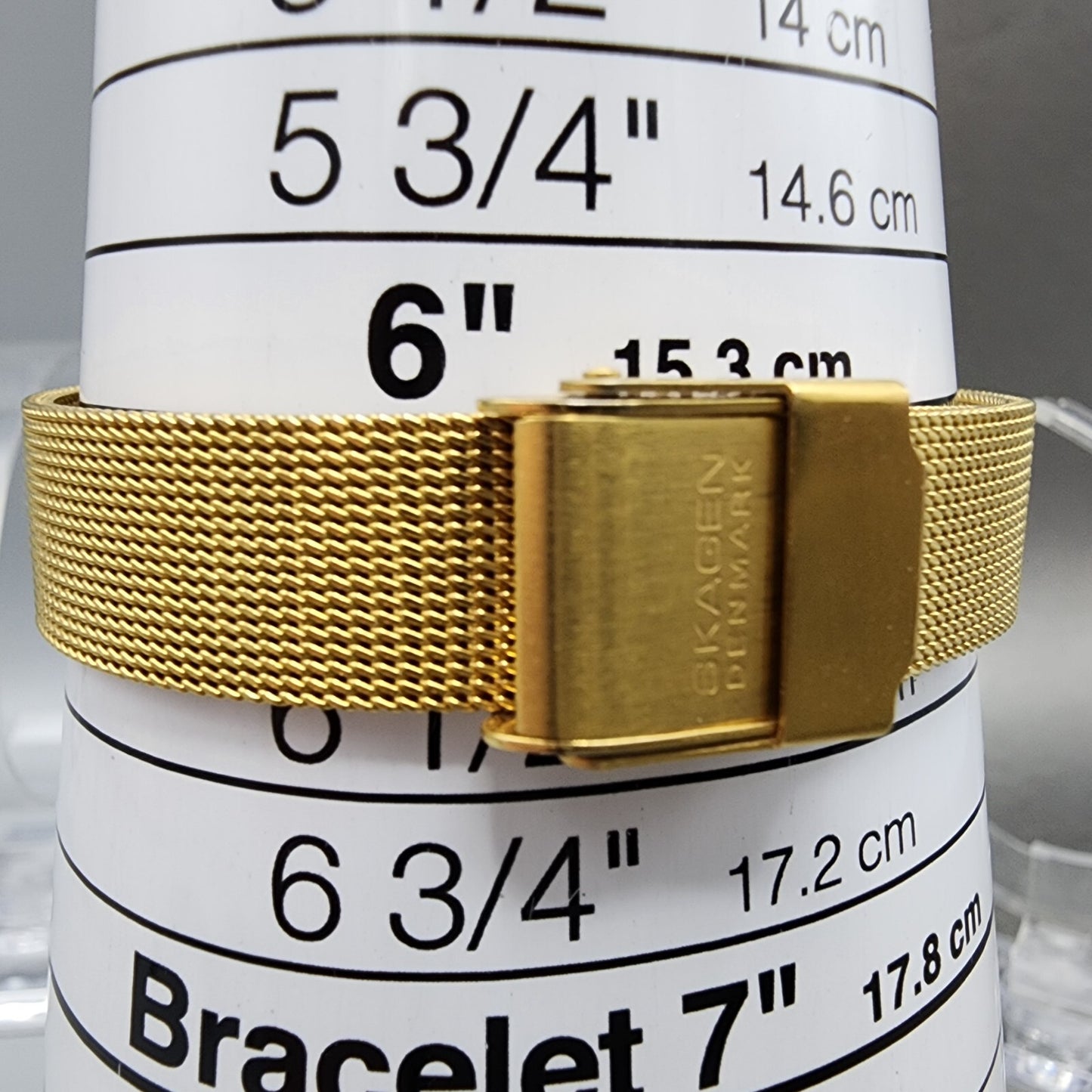 Skagen Watch Women 26mm Black Dial Gold Tone Round Mesh Band 39SGGB New Battery10