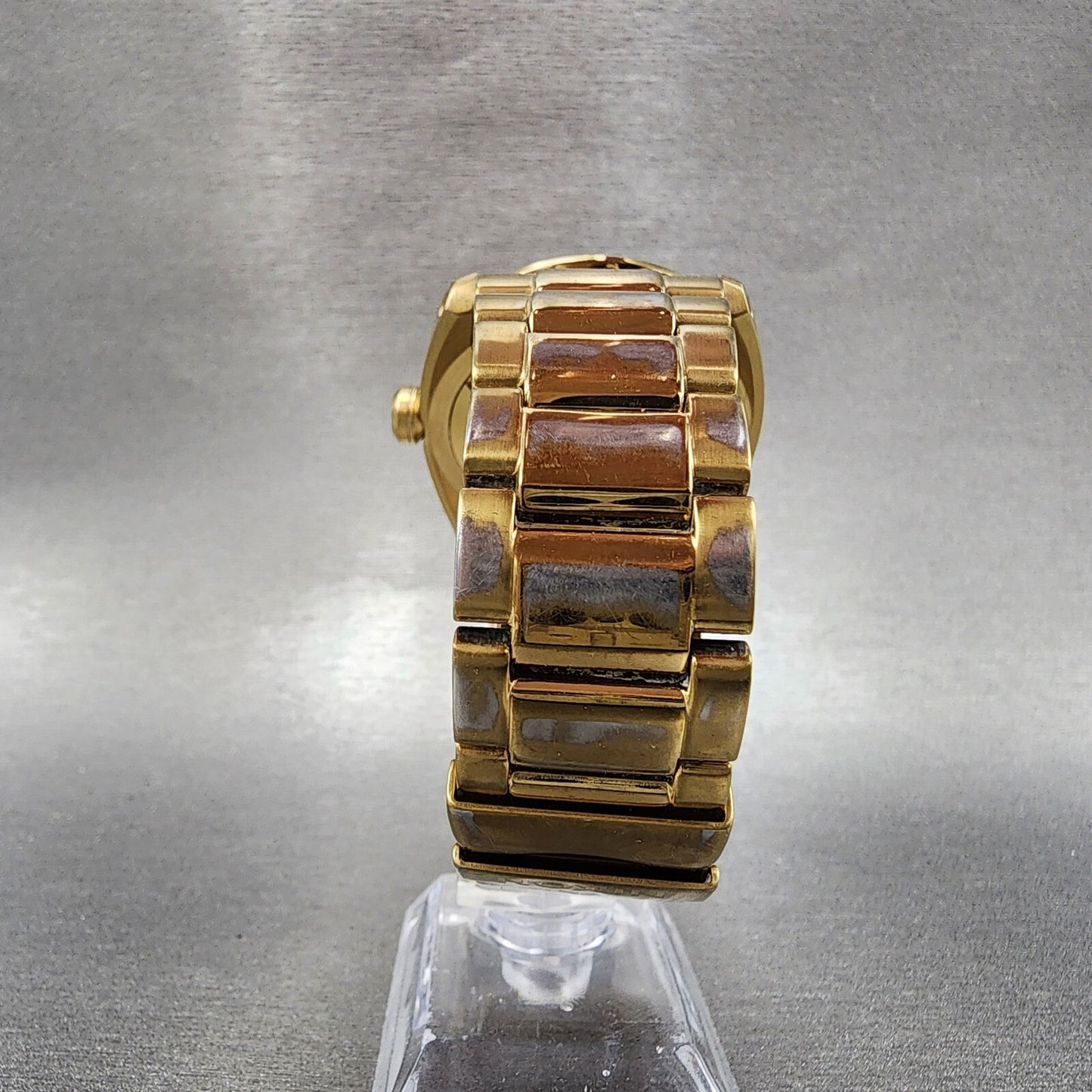 Nixon Kingpin Watch Men 41mm Gold Dial Gold Tone Round New Battery