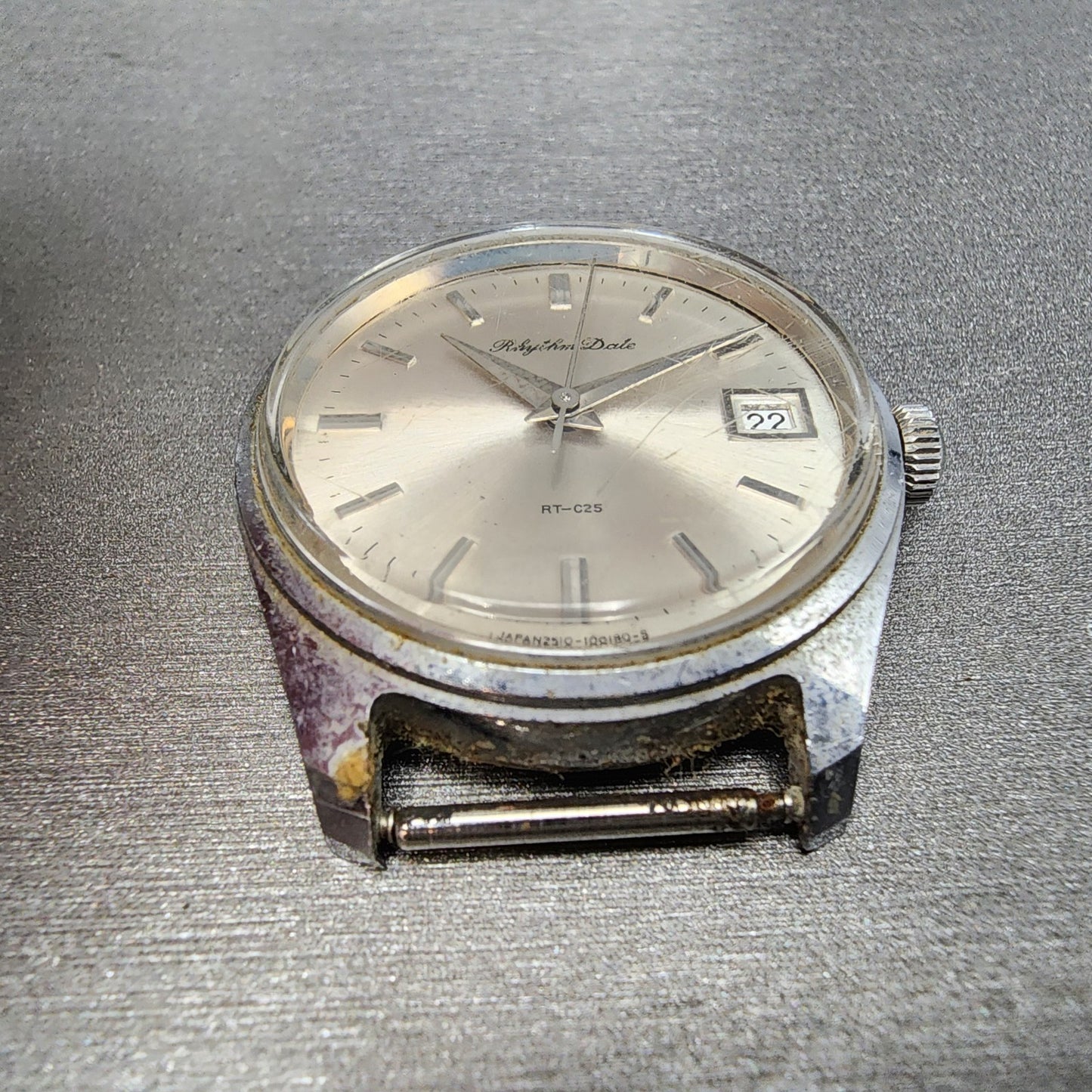 Citizen Rhythm Date Manual Watch Men 33mm Silver Dial Silver Tone Date Runs