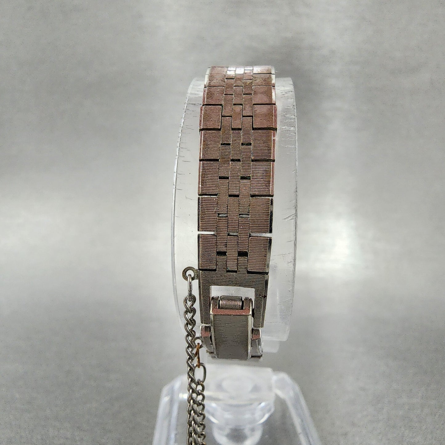 Seiko Tank Watch Women 12mm Silver Dial Silver Tone Rectangle Manual Wind Runs