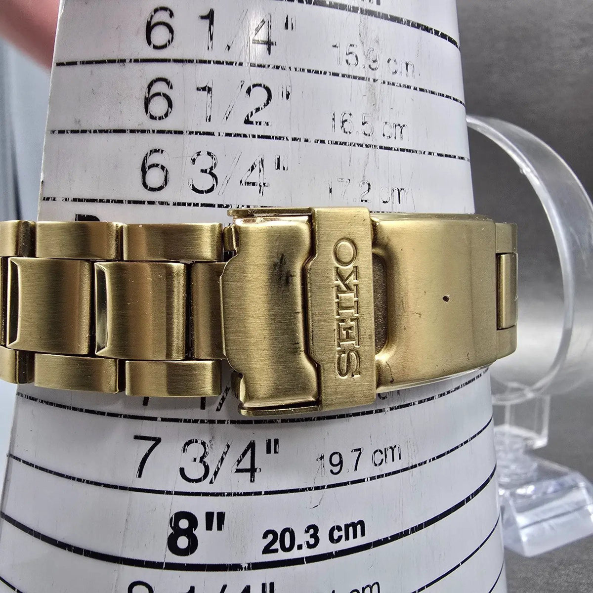 Seiko Chronograph Watch Men 39mm Gold Dial Gold Tone Date Alarm 7T62-0AE0 PARTS11