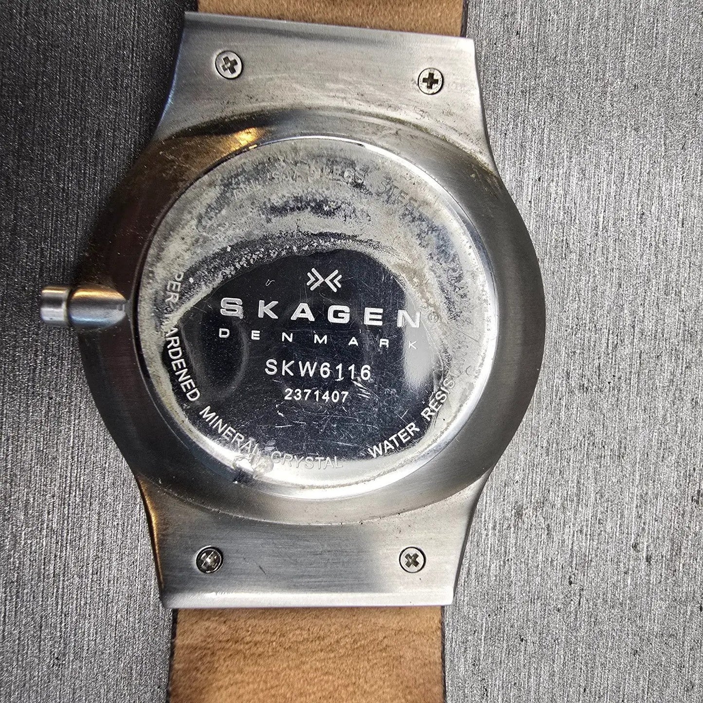 Skagen Watch Men 41mm Brown Dial Silver Tone Daydate Round SKW6116 New Battery10