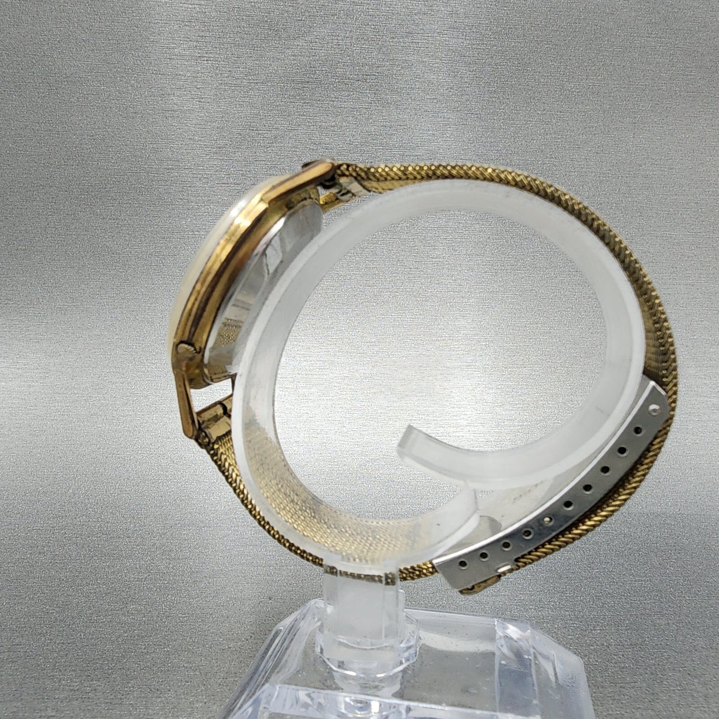 Seikosportsmatic Watch Men 35mm White Dial Gold Tone Automatic 15017 Runs READ!!