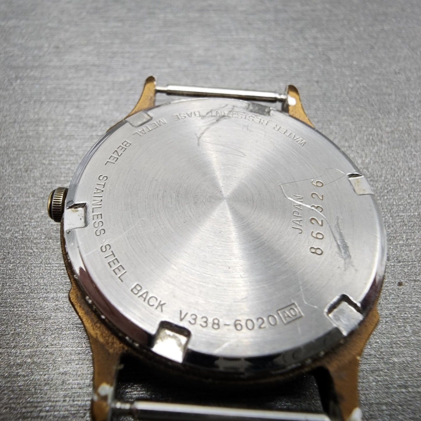 Seiko ALBA Moonphase Watch Men 31mm Champange Dial Bronze Tone Round New Battery
