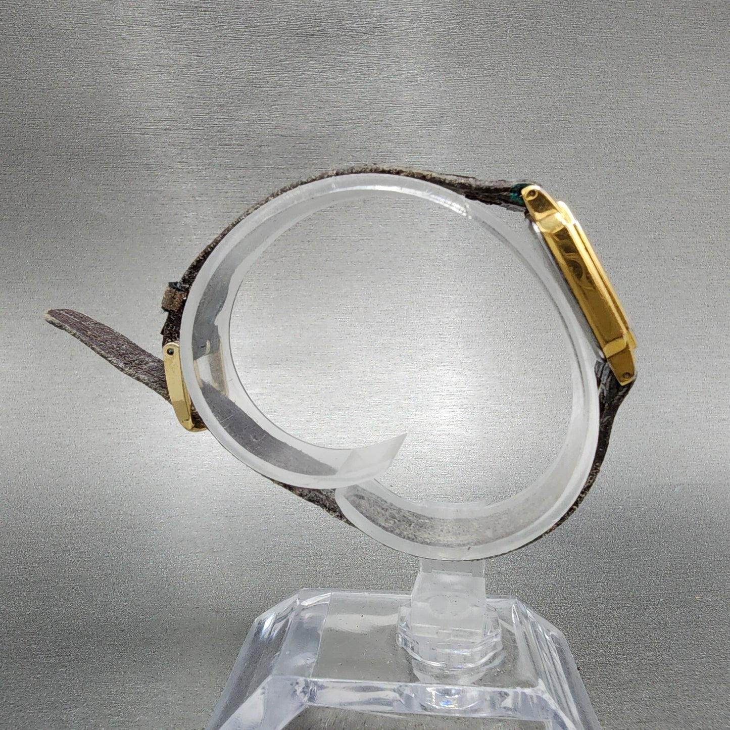 Seiko Tank Watch Women 20mm Champagne Dial Gold Tone 2p21-5220 New Battery