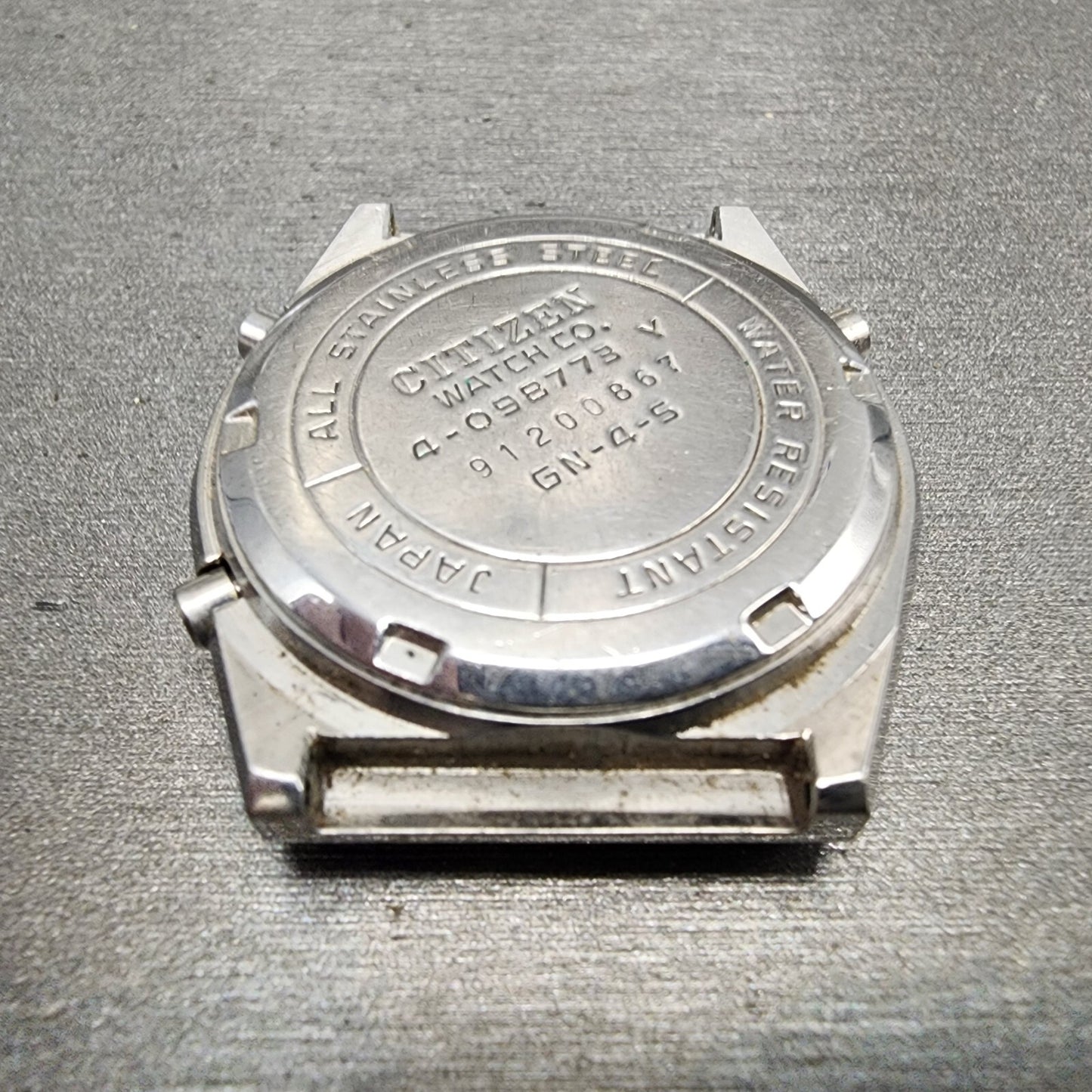 Citizen CQ Digital Watch Men 34mm LCD Steel Chronograph 4-098773 New Battery