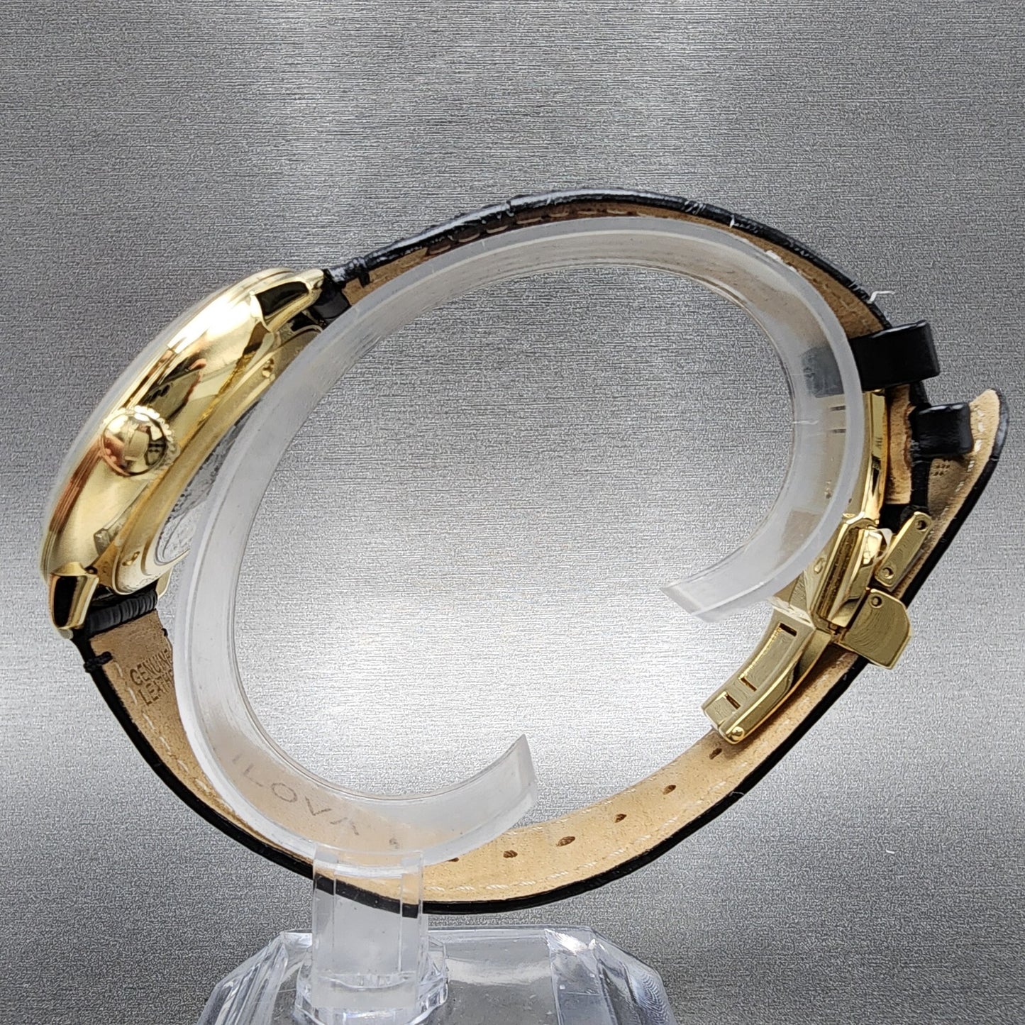 Bulova Frank Sinatra Watch Men 40mm Cream Dial Gold Tone Date Manual Wind 97B195