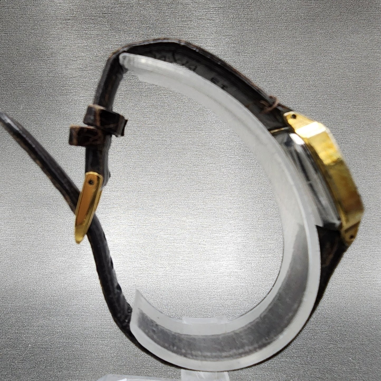 VTG Seiko Watch Women 23mm Gold Dial Gold Tone Rectangle 4720-5020 New Battery