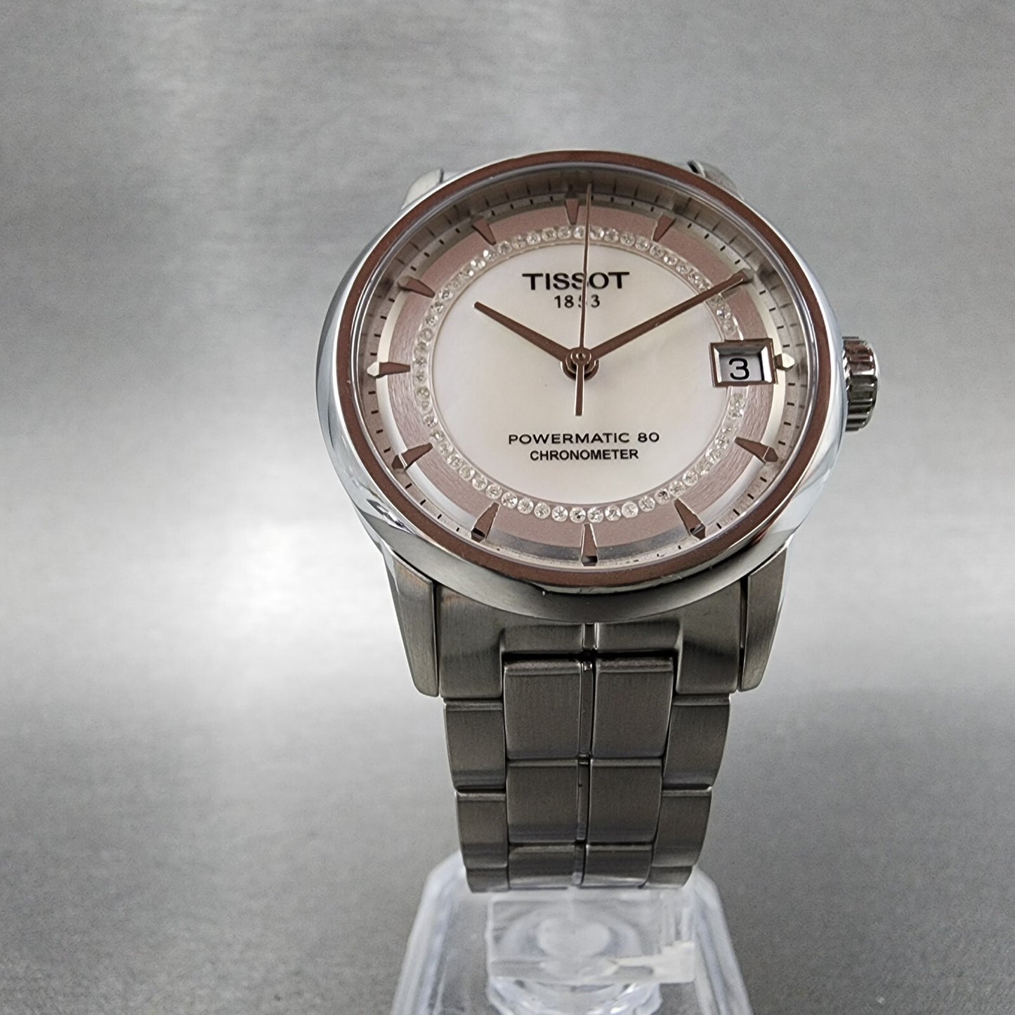 Tissot T-Classic Powermatic 80 Watch Women 30mm MOP Dial Stainless Steel Diamond