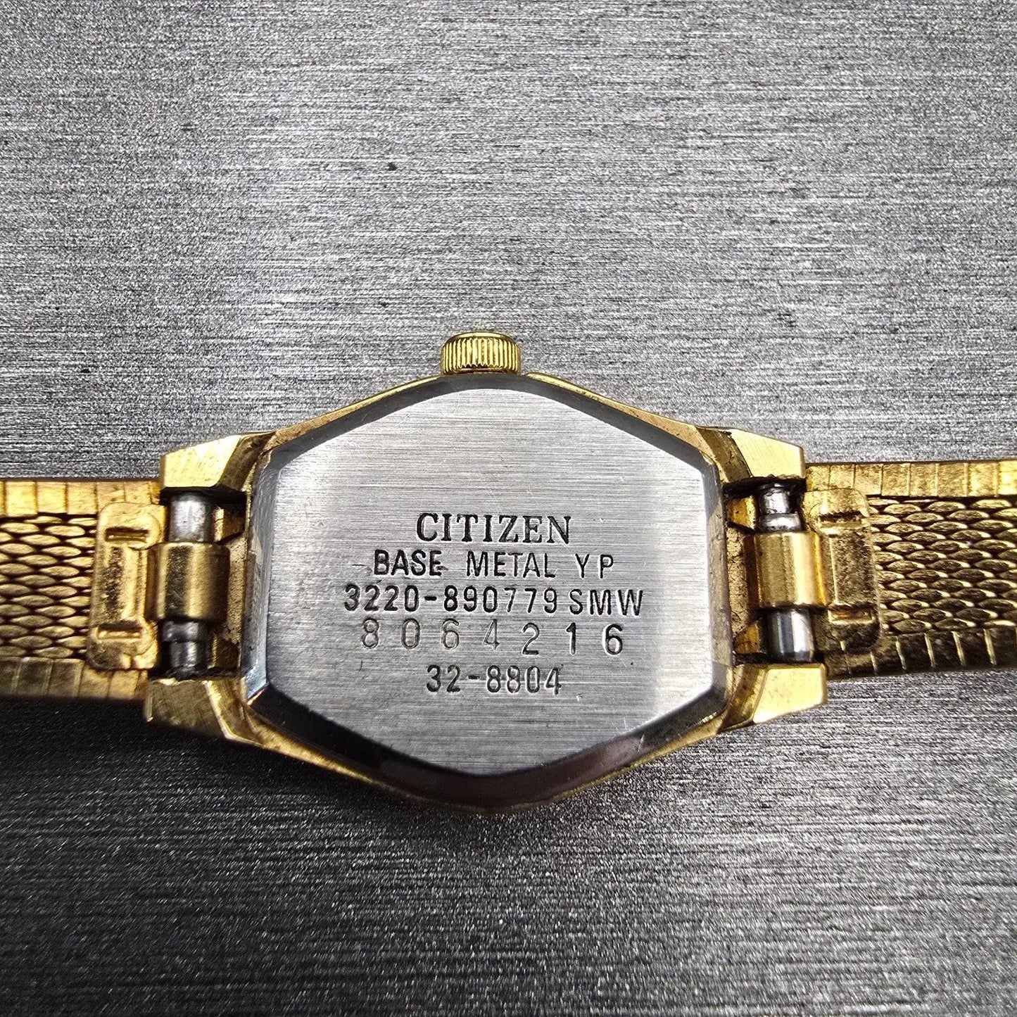 Citizen CQ Watch Women 17mm Black Dial Gold Tone Oval 3220-890779 New Battery10
