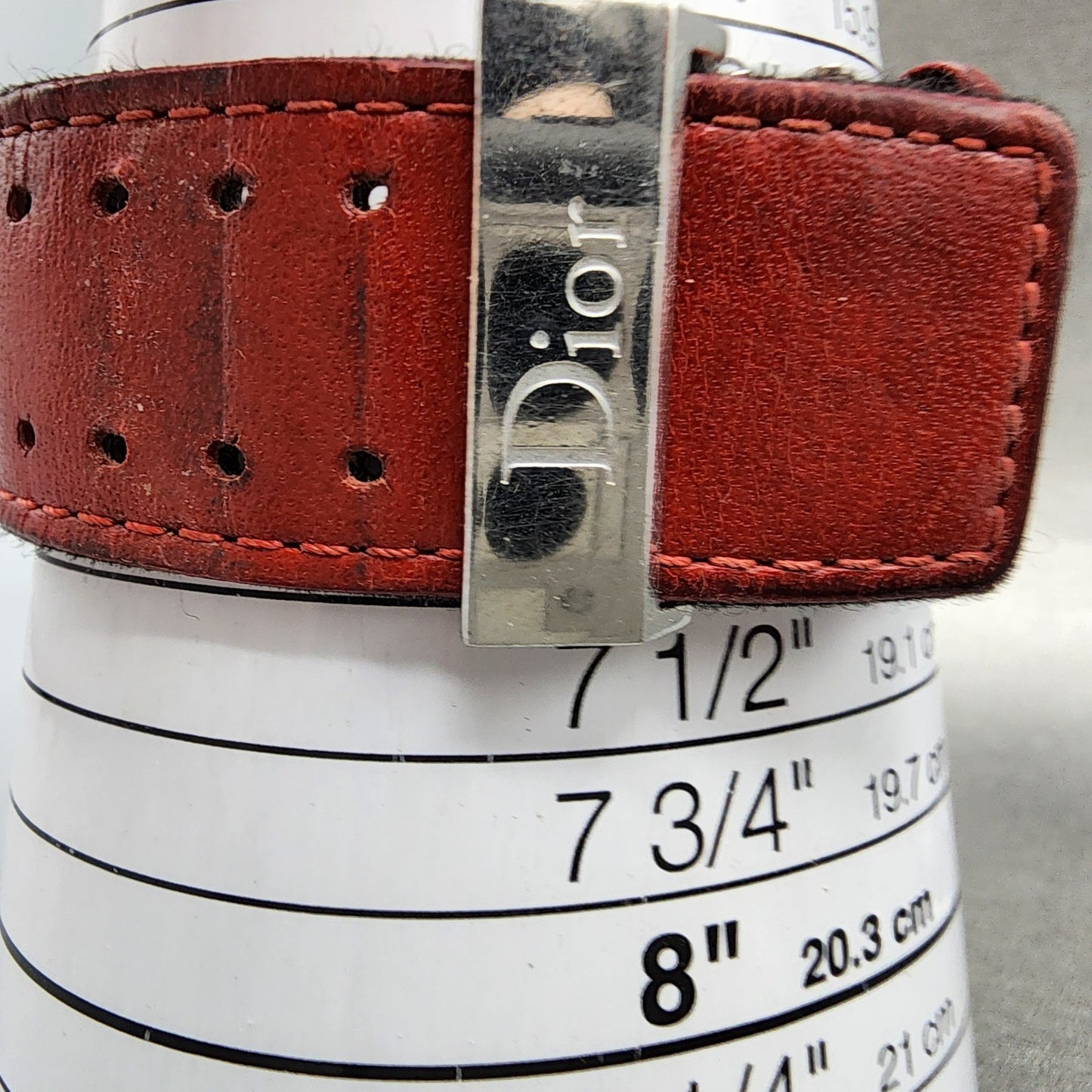 Christian Dior 47 Watch Women 30mm Red Dial Stainless Steel Swiss new Battery