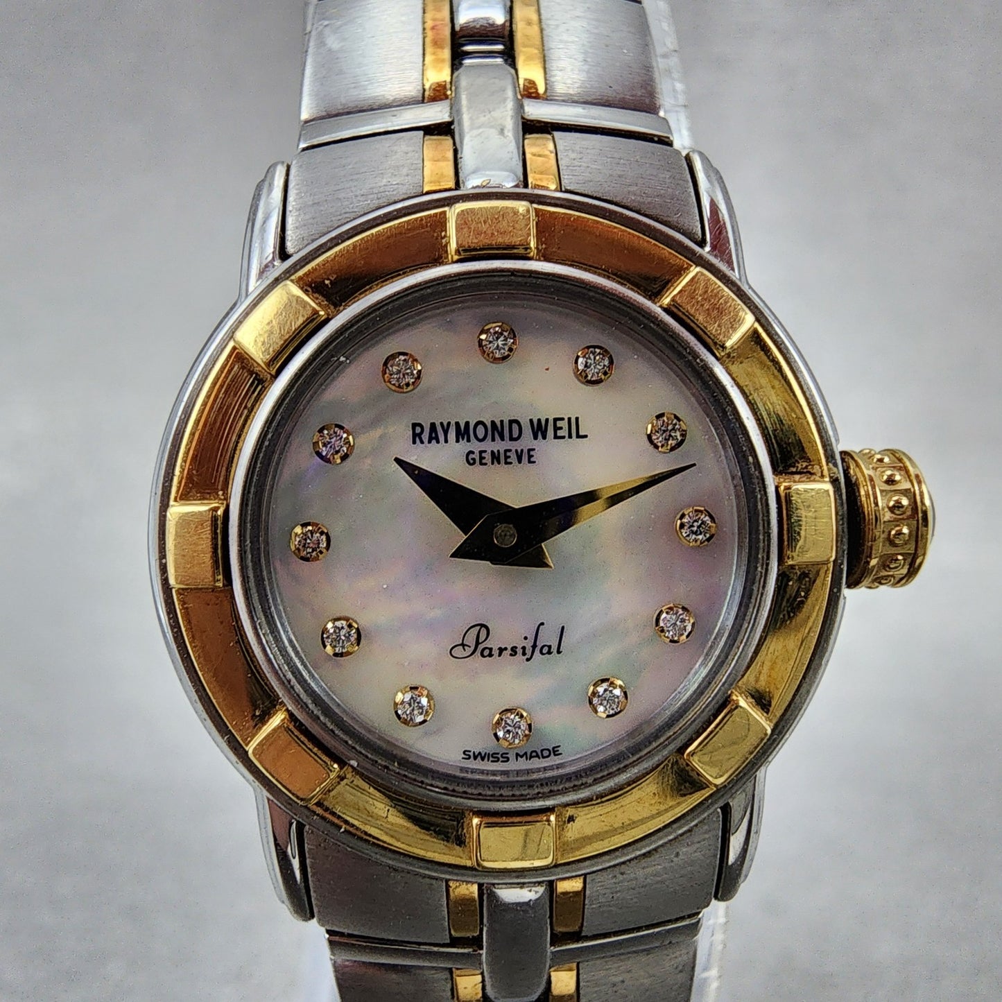 Raymond Weil Parsifal Watch Women 23mm MOP Dial Two Tone 9640 New Battery
