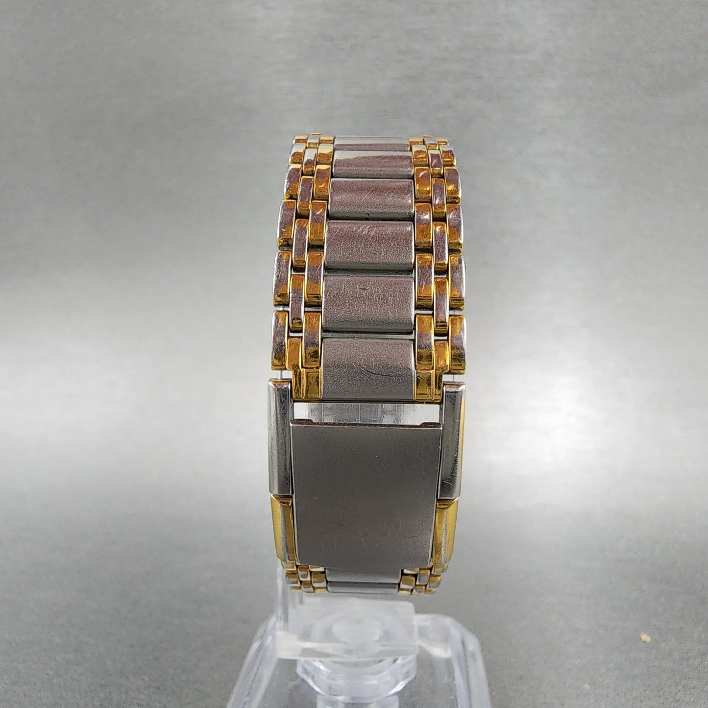 Pulsar Tank Watch Women 17mm MOP Dial Two Tone Rectangle V232-6050 New Battery