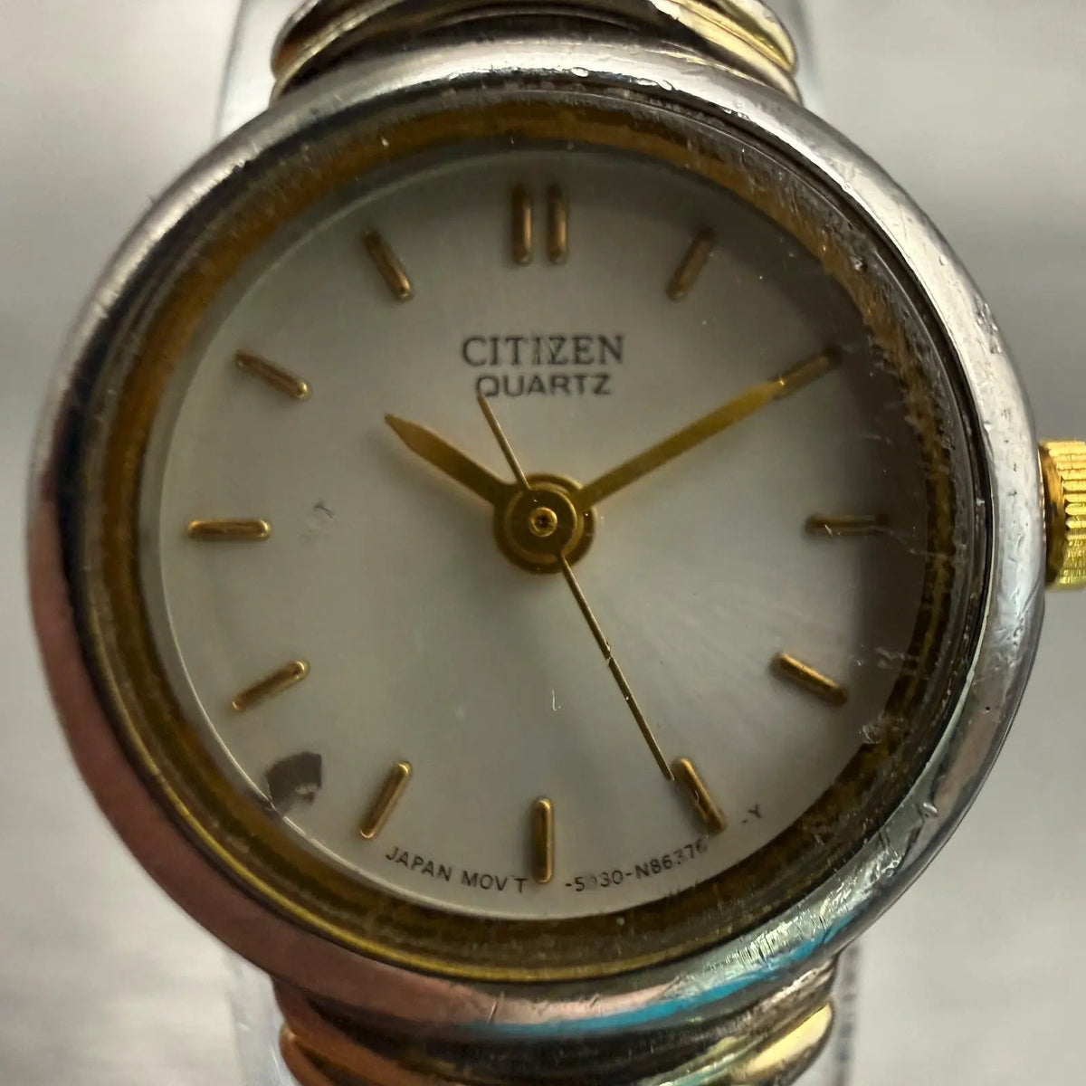 Citizen Watch Women 19mm Silver Dial Two Tone Round 5930-S72242 New Battery VTG1