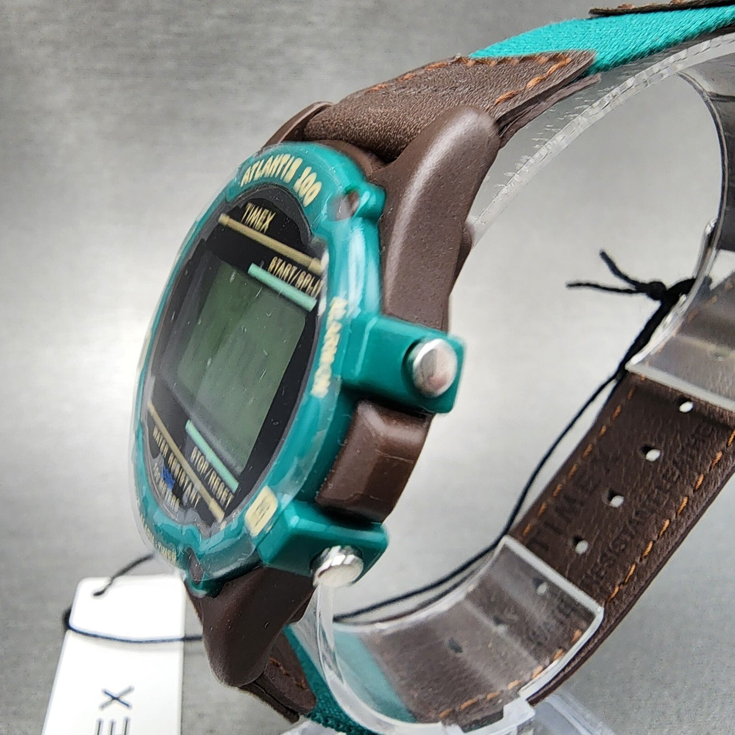 Timex Atlantic 100 Watch Men 40mm Digital Brown Tone Green Band TW2V44300VQ