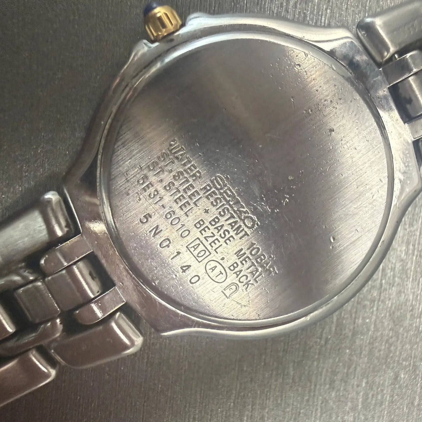 Seiko Dolce Watch Men 33mm Champagne Dial Two Tone Round 5E31-6010 New Battery10
