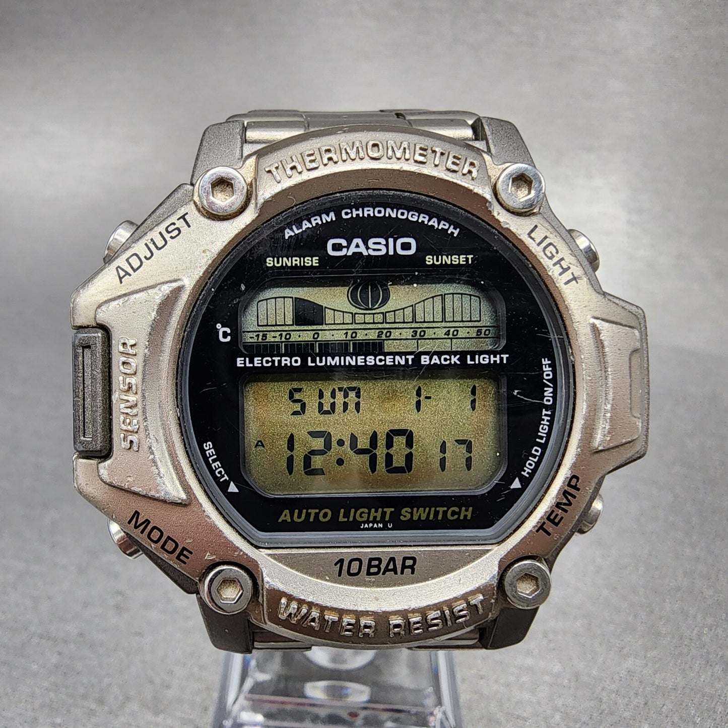 Casio Pro Trek PRT-111 Watch Men 47mm Digital Titanium Thermometer New Battery