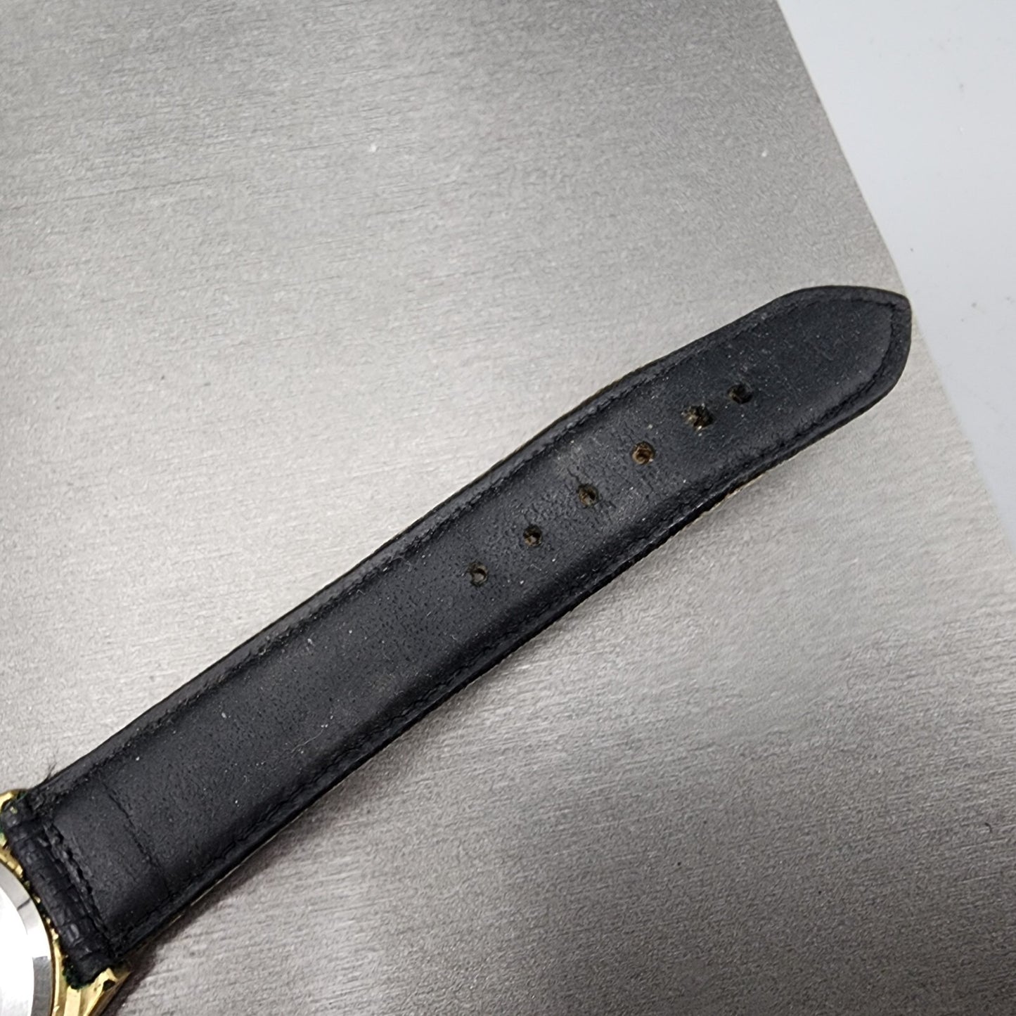 VTG Seiko SQ Watch Men 33mm Gold Dial Gold Tone Daydate Round 7122-7049 PARTS