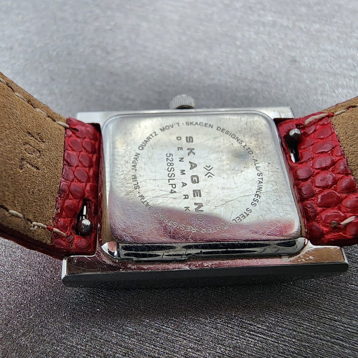 Skagen Tank Watch Women 21mm Mop Dial Silver Tone Rectangle 528SSLP4 New Batt