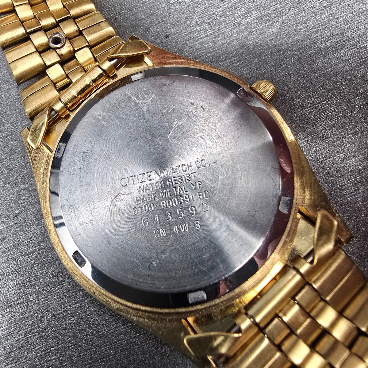 Citizen President Watch Men 35mm Gold Dial Gold Daydate 6100-R00391 New Batt JP10