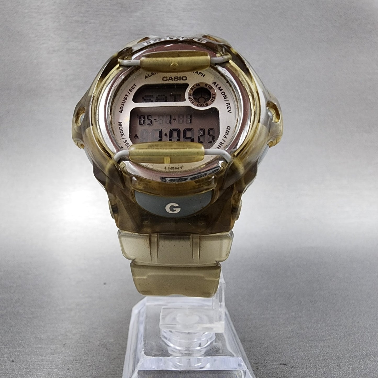 Casio Baby-G Watch Women 40mm Digital Alarm Chrono Gray BG-169R New Battery