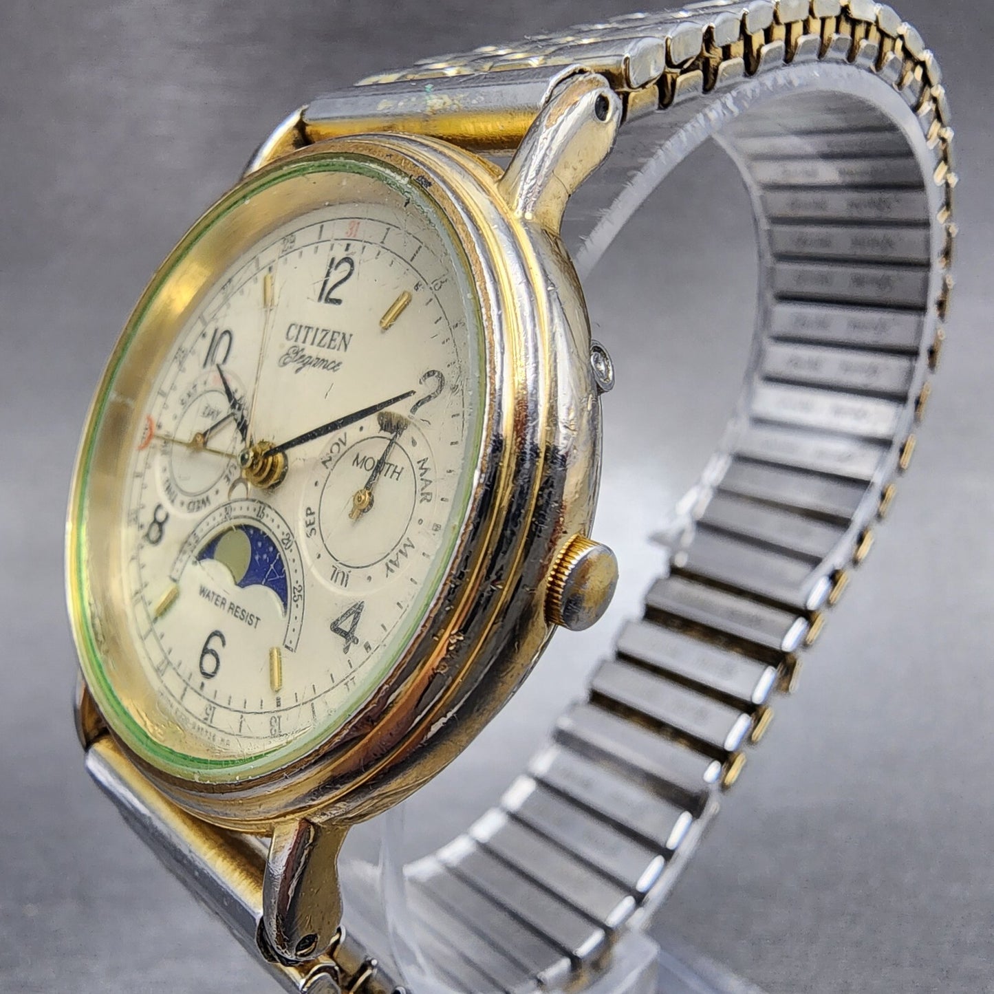 Citizen Elegance Moonphase Watch Men 35mm Cream Dial Gold Tone 6350-G30241 PARTS