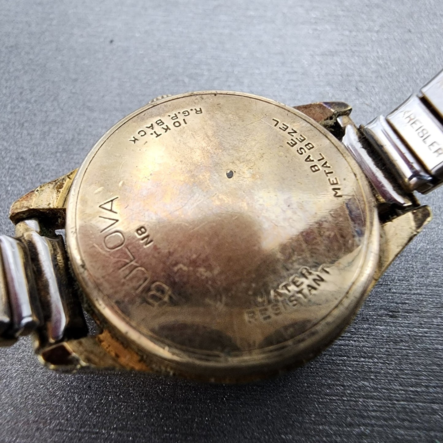 VTG Bulova Accutron Watch Women 22mm Gold Dial Gold Tone Round N8 PARTS