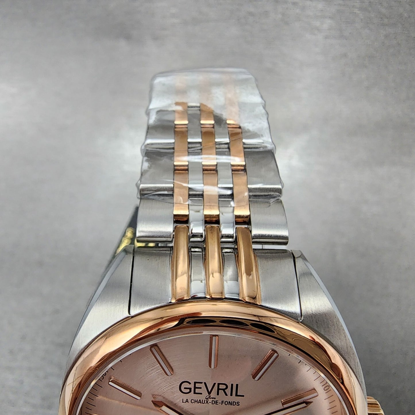 Gevril Five Points Automatic Watch Men 39mm Silver Dial Two Tone Date 48700