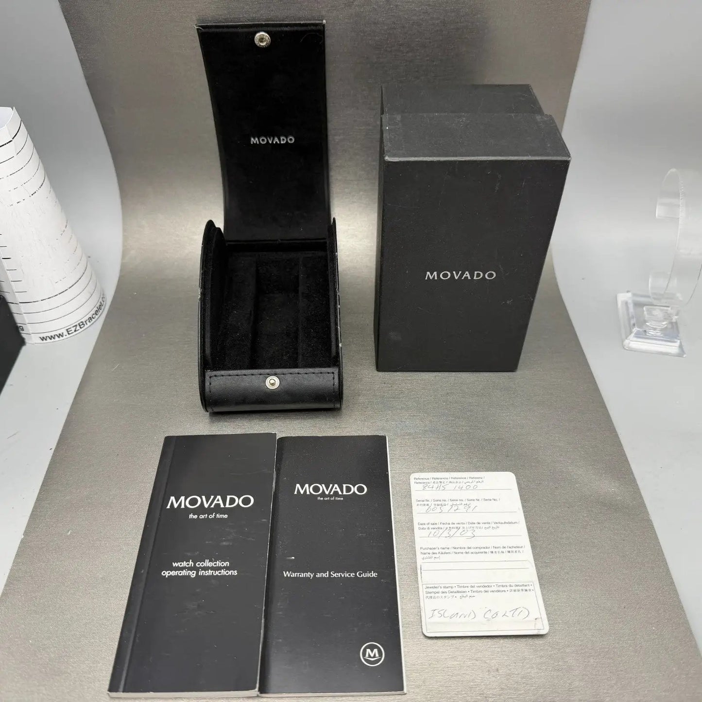 Movado Esperanza Tank Watch Women 14mm Black Dial Steel Rectangle W/Box New Batt11