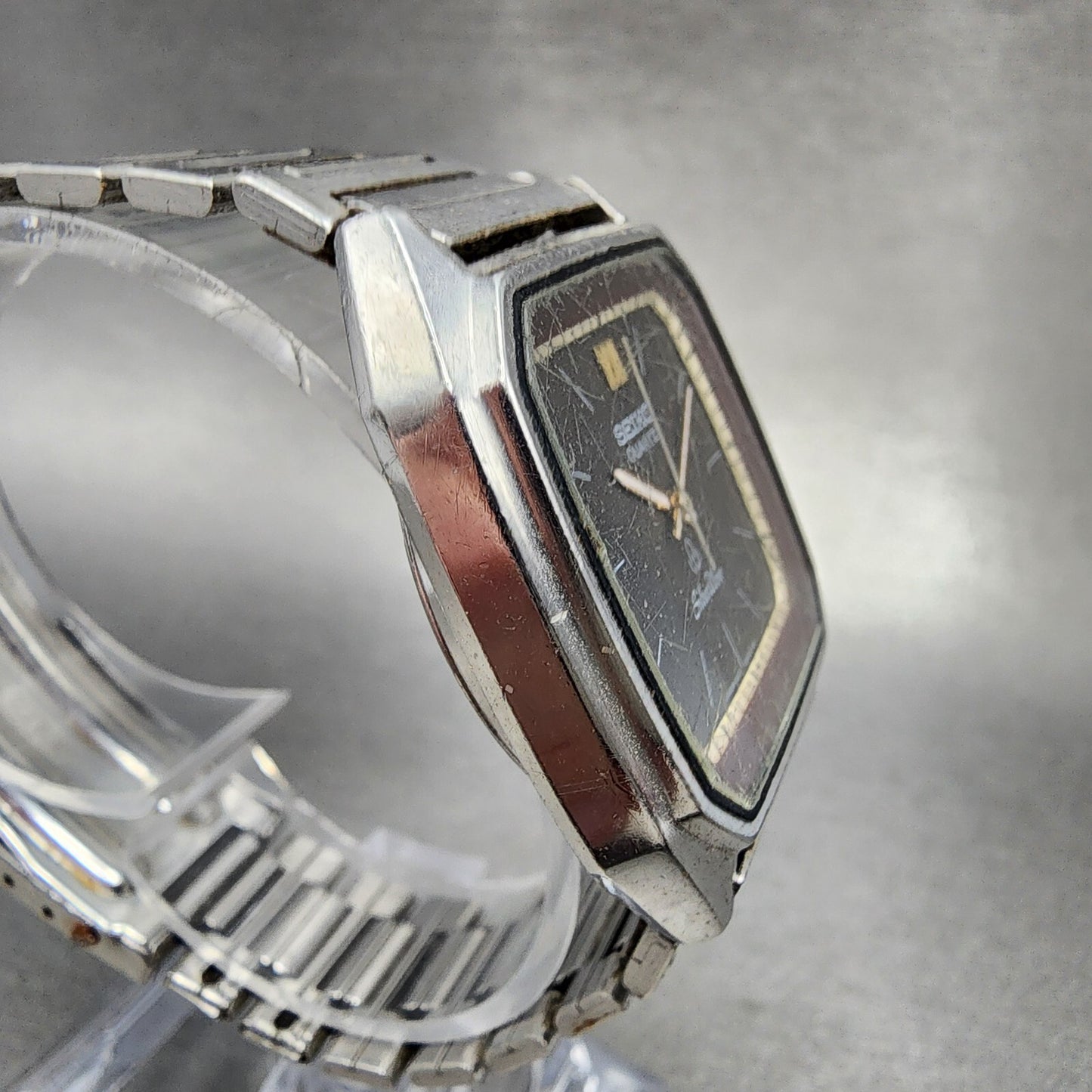 Seiko Silverwave Watch Men 33mm Brown Dial Steel Octagon 8221-5010 New Batt